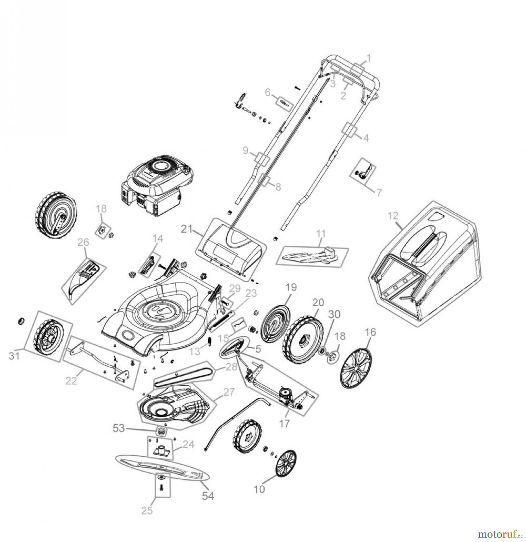 Güde Gartentechnik Rasenmäher Benzin-Rasenmäher Schnittbreite bis 45cm RASENMÄHER BIG WHEELER 561 S-PLUS - 95350 FSL95350-01 Seite 1