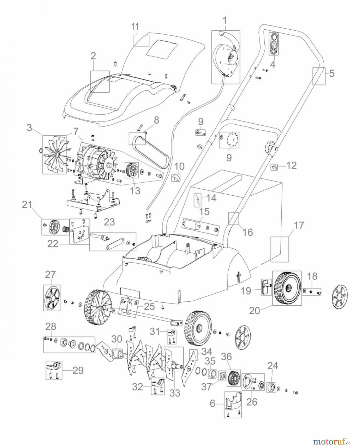 Güde Gartentechnik Vertikutierer Elektro-Vertikutierer ELEKTROVERTIKUTIERER GV 1400 P - 06006 FSL06006-01