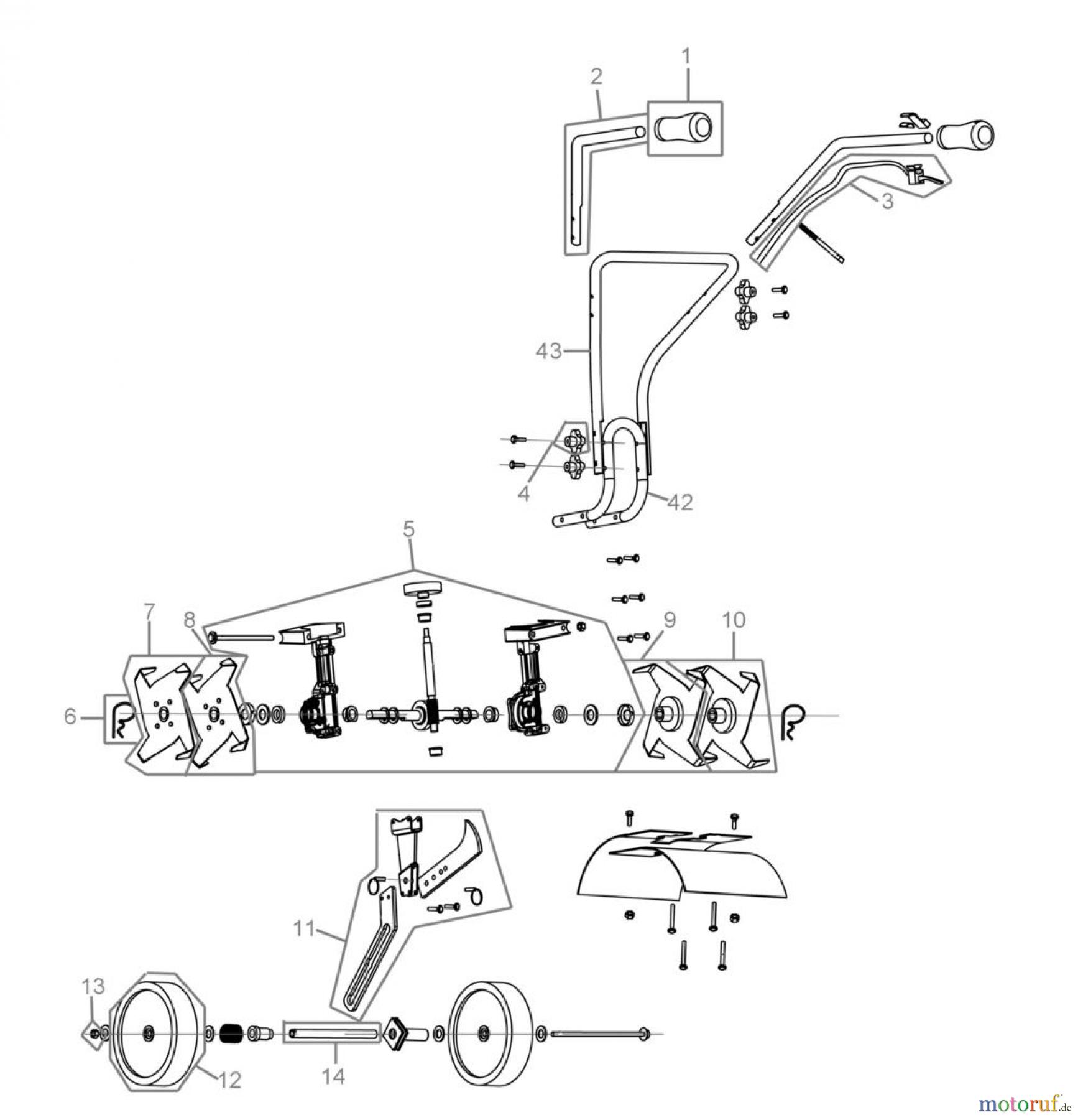  Güde Gartentechnik Gartenfräsen Benzin-Fräsen BENZIN-GARTENHACKE GF 250 ES - 94364 FSL94364-01 Seite 1