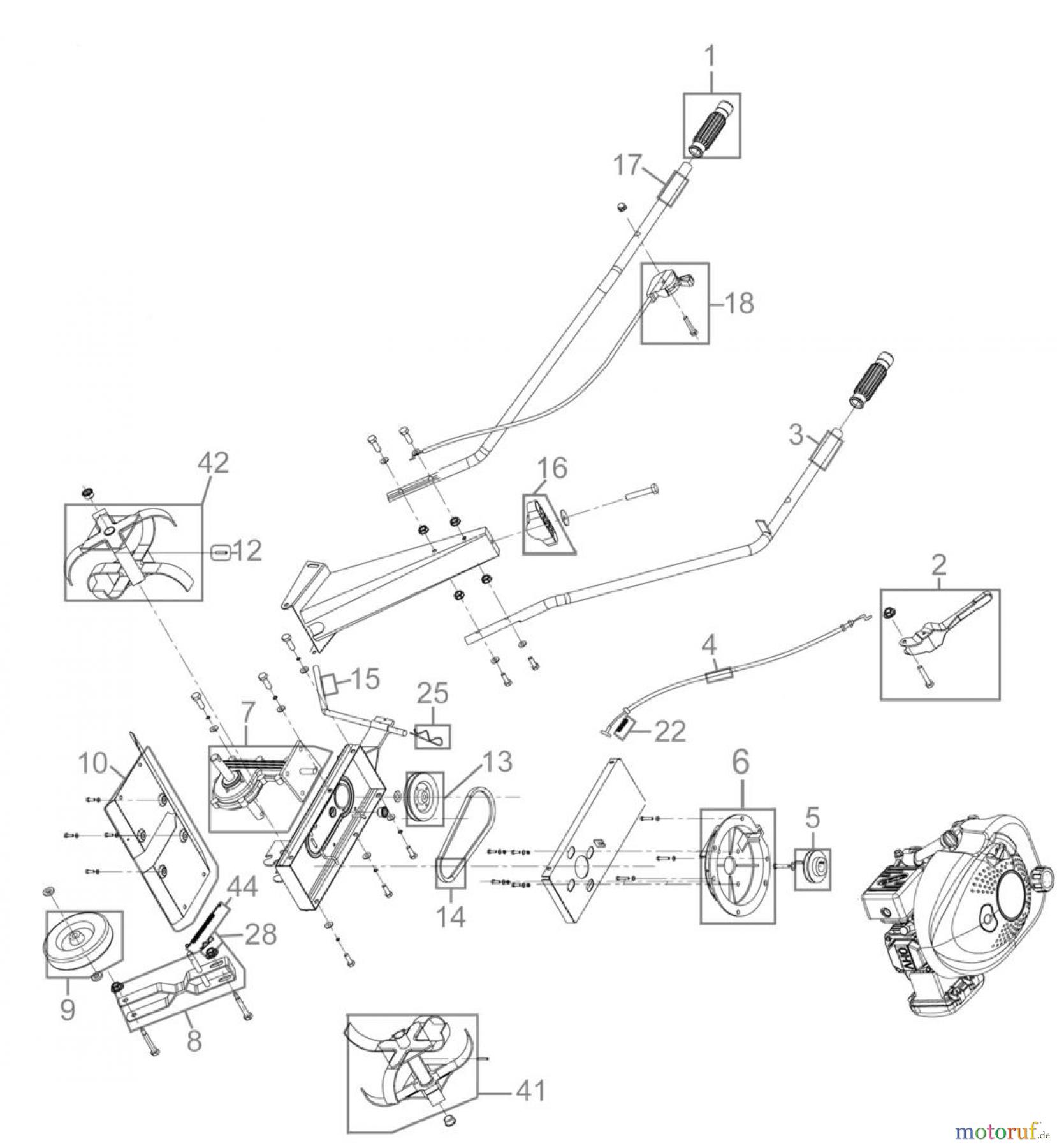 Güde Gartentechnik Gartenfräsen Benzin-Fräsen GARTENFRÄSE GF 600 - 94369 FSL94369-03 Seite 1