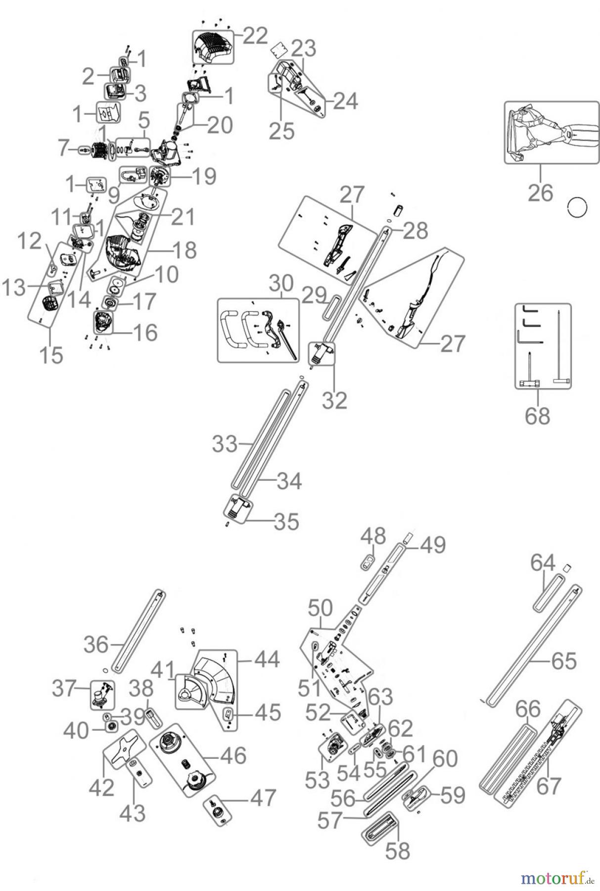 Güde Gartentechnik Gartenpflege-Sets Benzin-Sets GARTENPFLEGESET 4 IN 1 - 95145 FSL95145-01