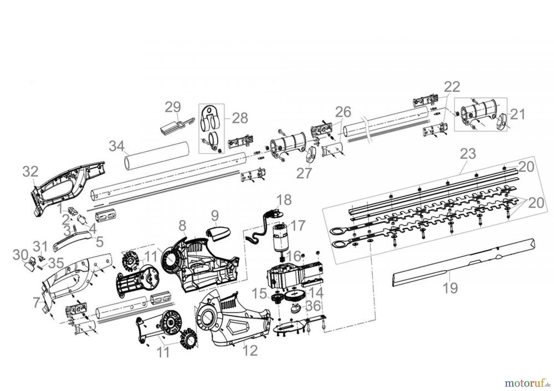 Güde Gartentechnik Heckenscheren Akku-Heckenscheren HECKENSCHERE 530/36 HSL - 95730 FSL95730-01