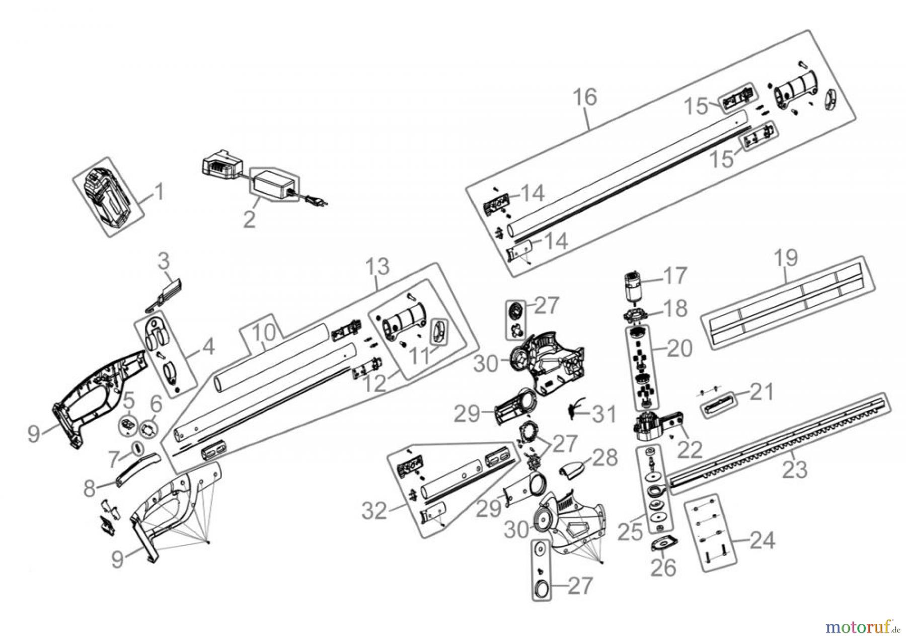Güde Gartentechnik Heckenscheren Akku-Heckenscheren AKKU-HECKENSCHERE 550/25 LI-ION - 95630 FSL95630-01