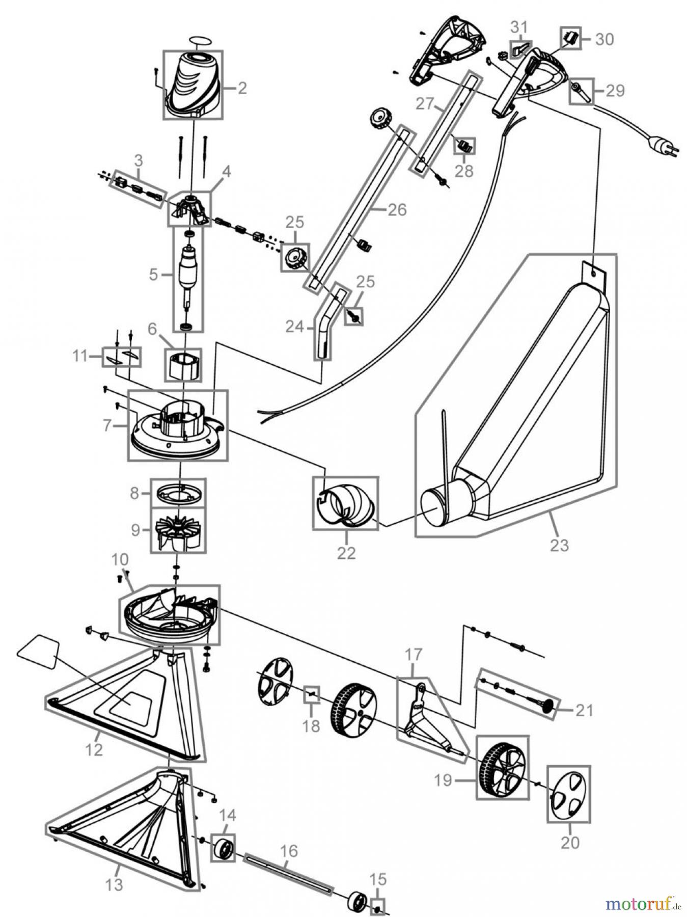  Güde Gartentechnik Laub-Sauger & Bläser Elektro STRASSEN/GEHWEGSAUGER GSG 1200 F - 16745 FSL16745-01