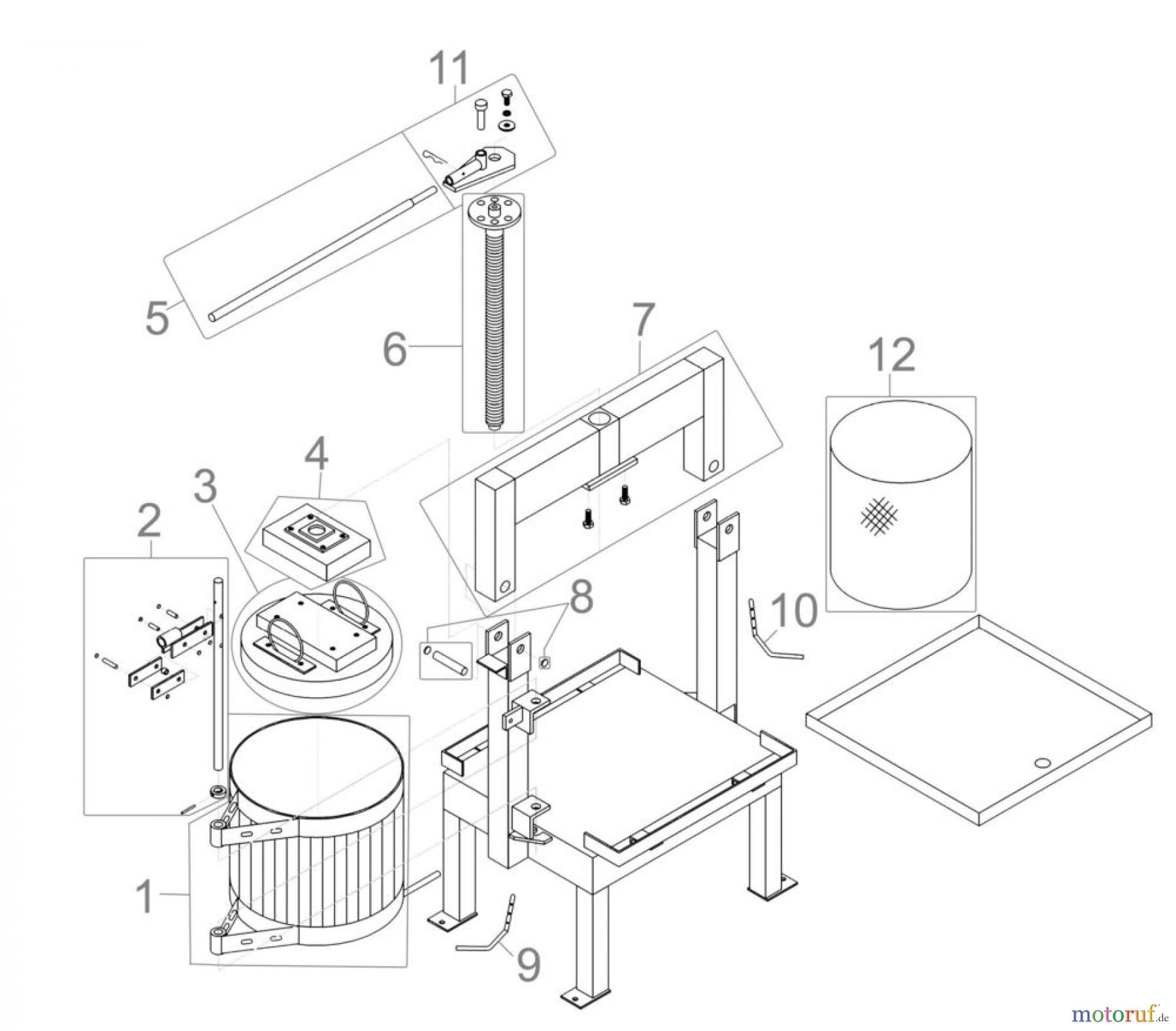 Güde Gartentechnik Obstverarbeitung Pressen RAHMENPRESSE RP 36 - 30007 FSL30007-02