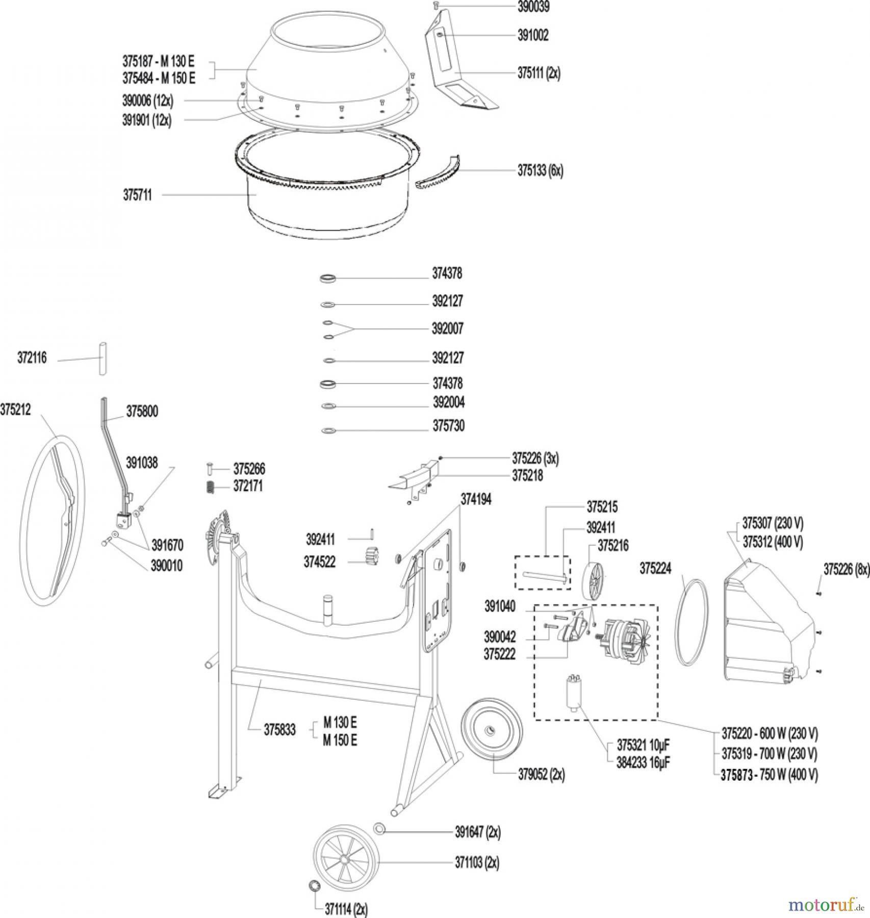 Atika Bau Betonmischer M130E (S) / M150E (S)