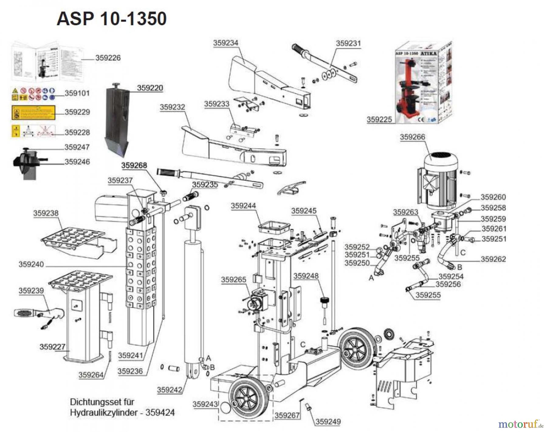  Atika Holz Brennholzspalter ASP 10 - 1350