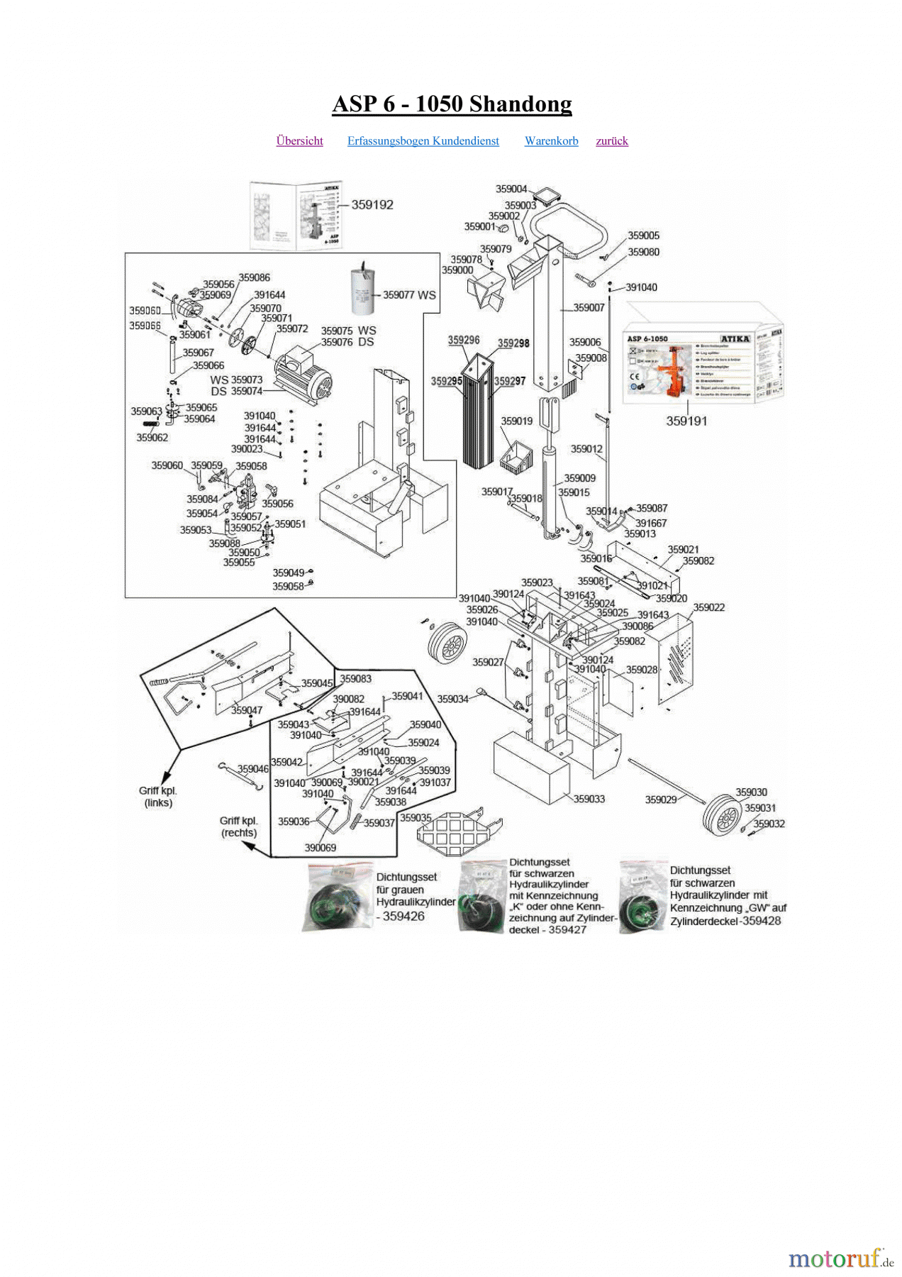  Atika Holz Brennholzspalter ASP 6 - 1050 Shandong