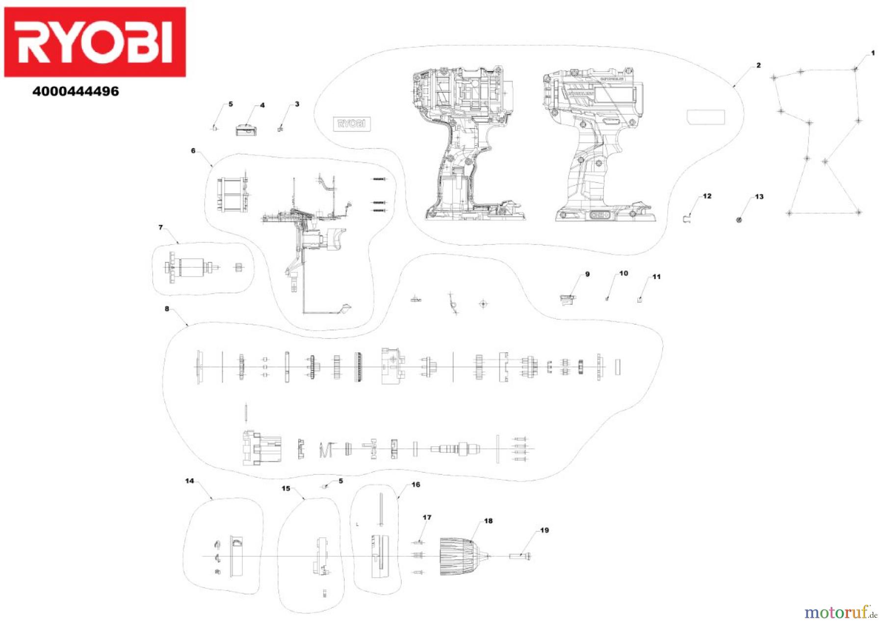 Ryobi (Schlag-)Bohrschrauber Akkuschrauber R18PDBL-0 BRUSHLESS AKKU-SCHLAGBOHRSCHRAUBER R18PDBL-0 BRUSHLESS AKKU-SCHLAGBOHRSCHRAUBER