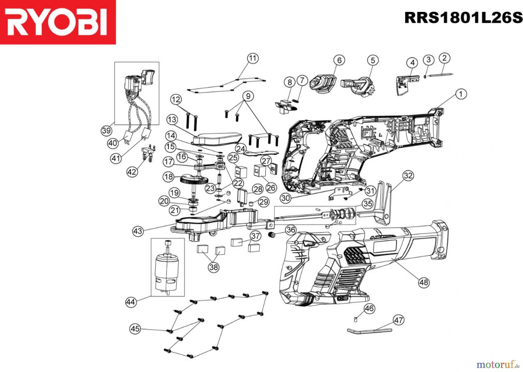 Ryobi Sägen Säbelsägen RRS1801M 18 V Akku-Säbelsäge RRS1801M 18 V Akku-Säbelsäge