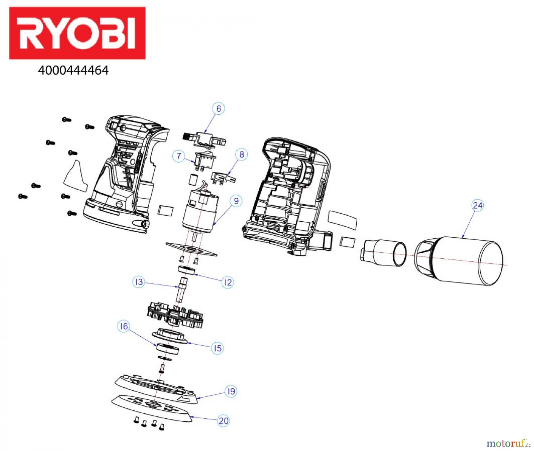 Ryobi Schleifgeräte Exzenterschleifgerät R18ROS 18 V Akku-Exzenterschleifer R18ROS 18 V Akk-Exzenterschleifer