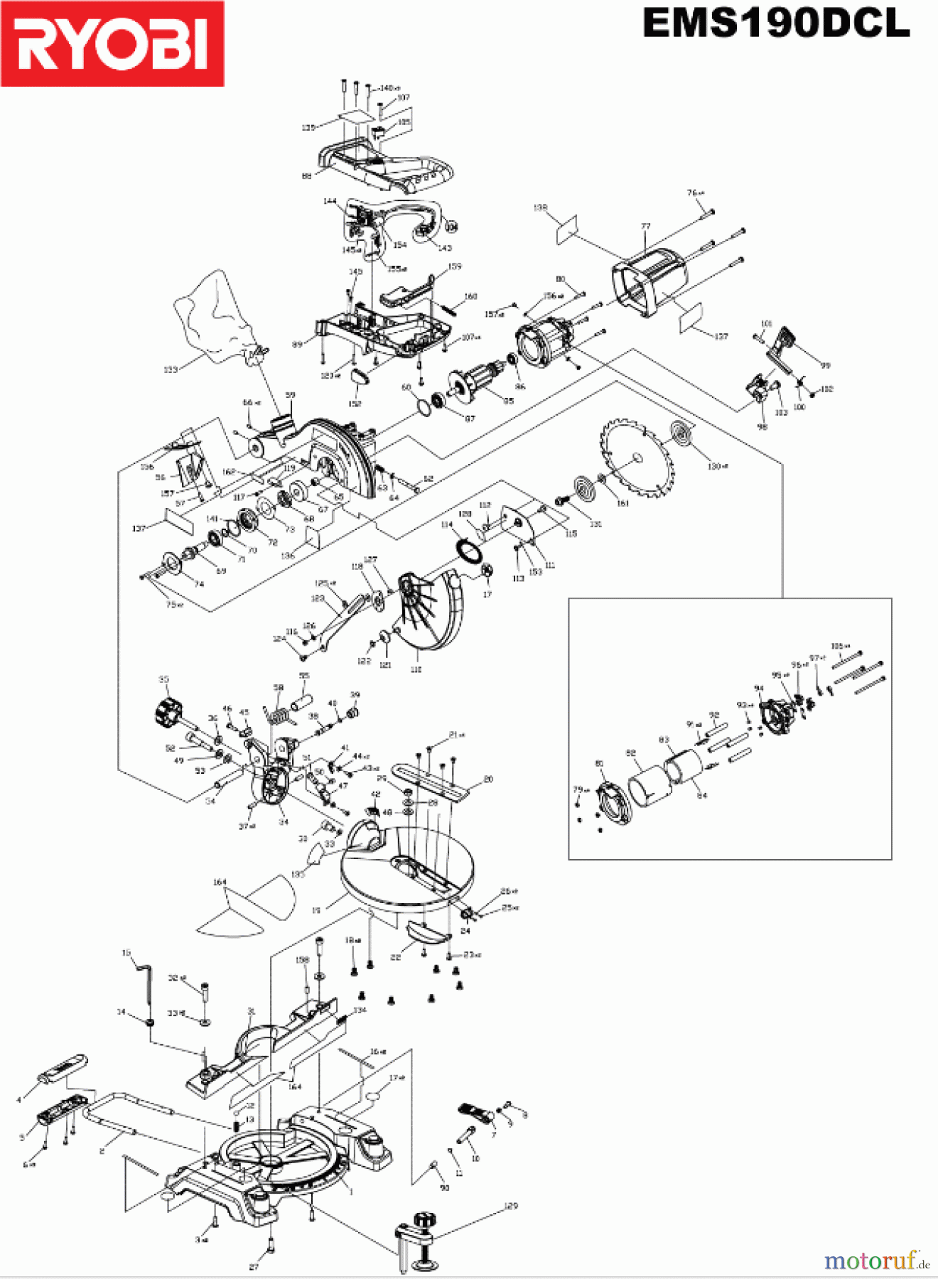 Ryobi Sägen Kapp- und Gehrungssägen EMS190DCL Kapp- und Gehrungssäge EMS190DCL Kapp- und Gehrungssäge