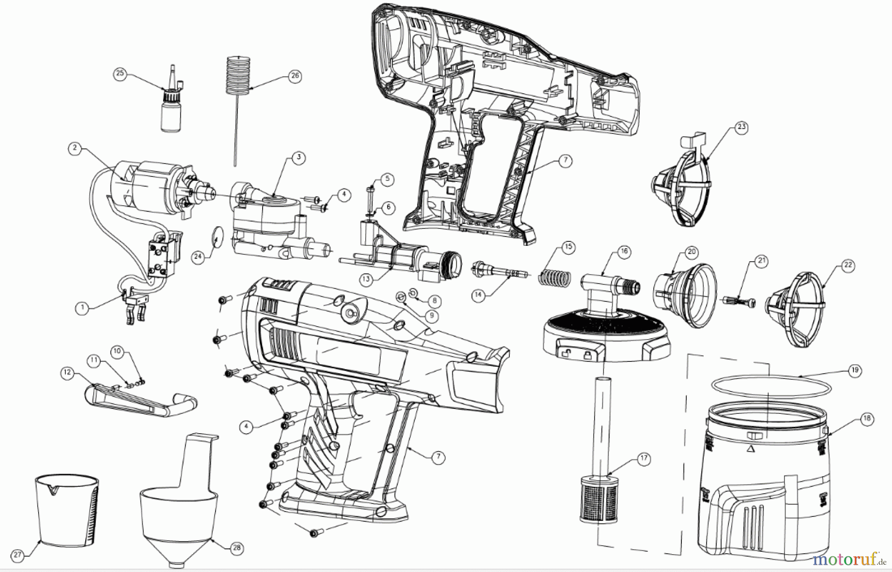 Ryobi Sprühgeräte Farbsprühpistolen P620 Farbsprüher P620 Farbsprüher