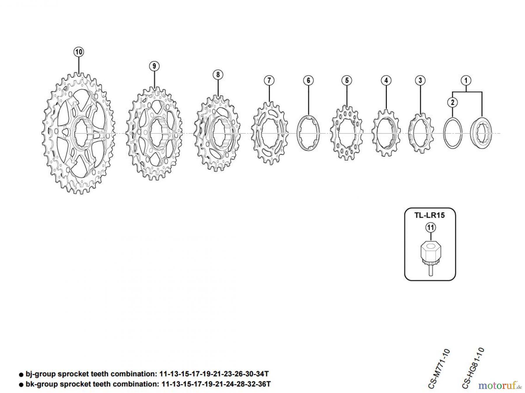  Shimano CS Cassette / Zahnkranz CS-M980 XTR Kassette Sprocket (10-fach)