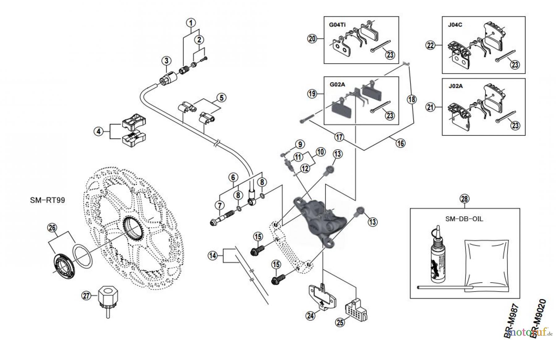 Shimano BR Brake - Bremse BR-M9000-3780 XTR Disc Brake