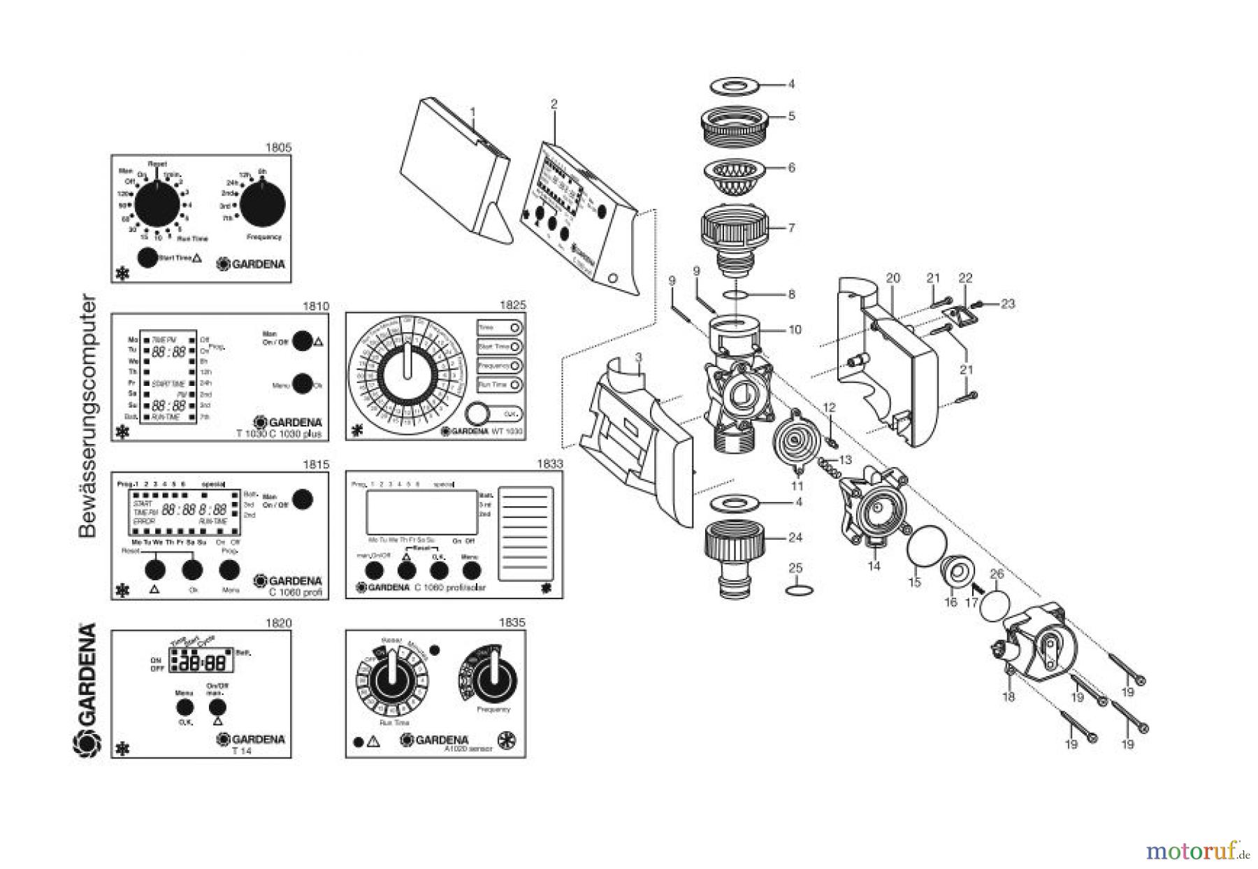 Gardena Wassertechnik Regner Bewässerungscomputer C 1060 solar