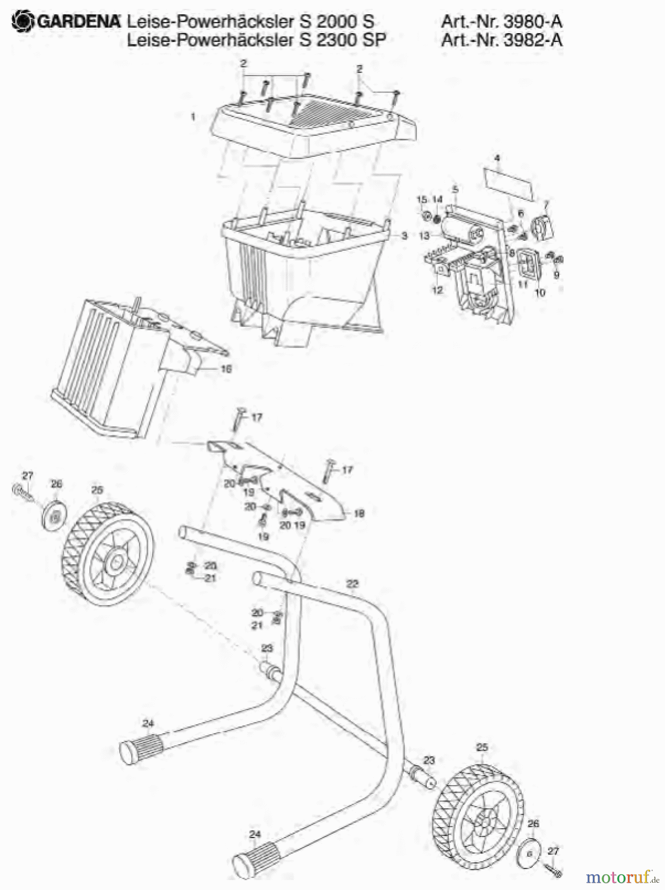 Gardena Häcksler Leise-Powerhäcksler AS 2300 SP