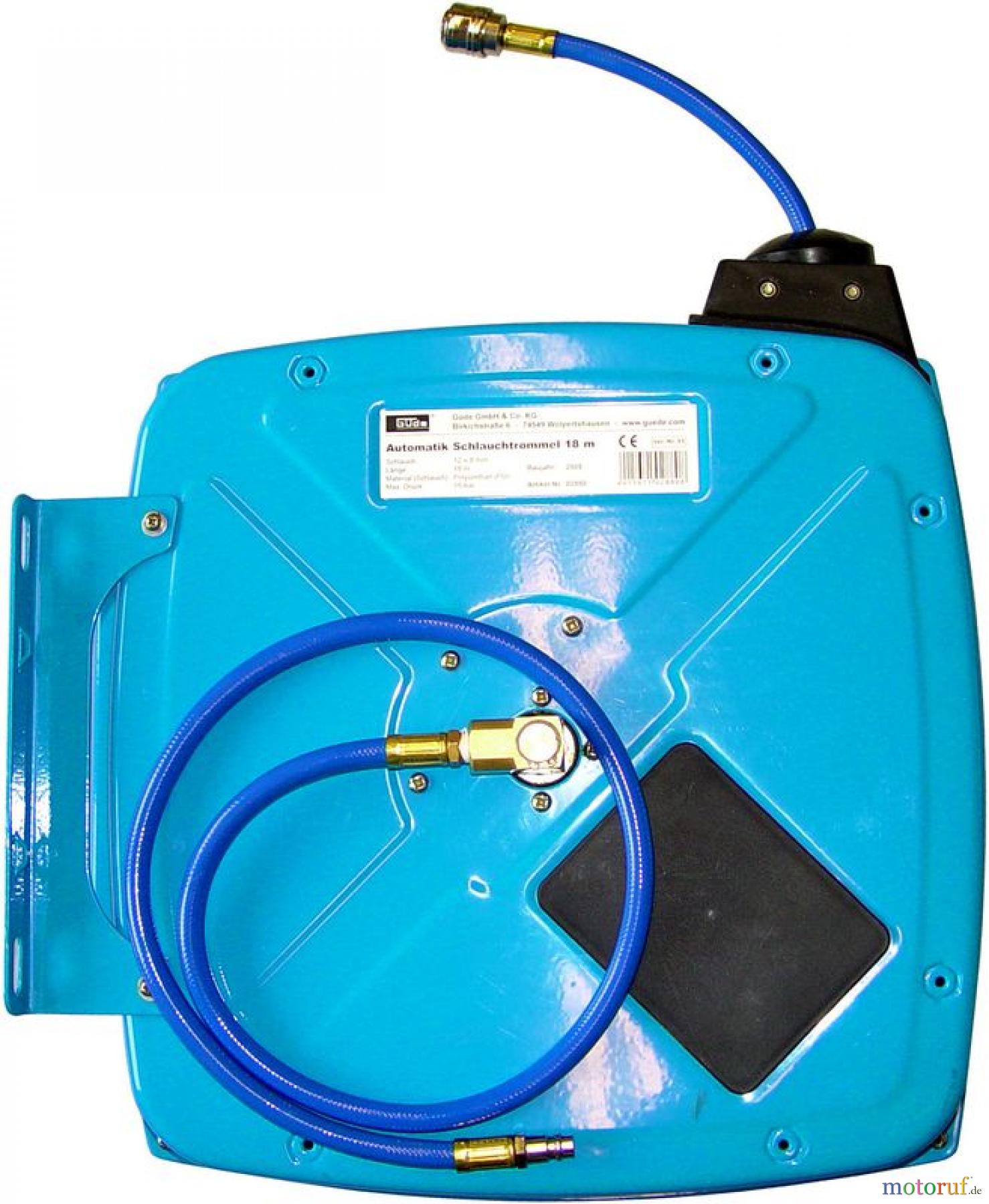 Güde Drucklufttechnik Druckluft Zubehör Schläuche AUTOMATIK SCHLAUCHTROMMEL 18 m - 02880