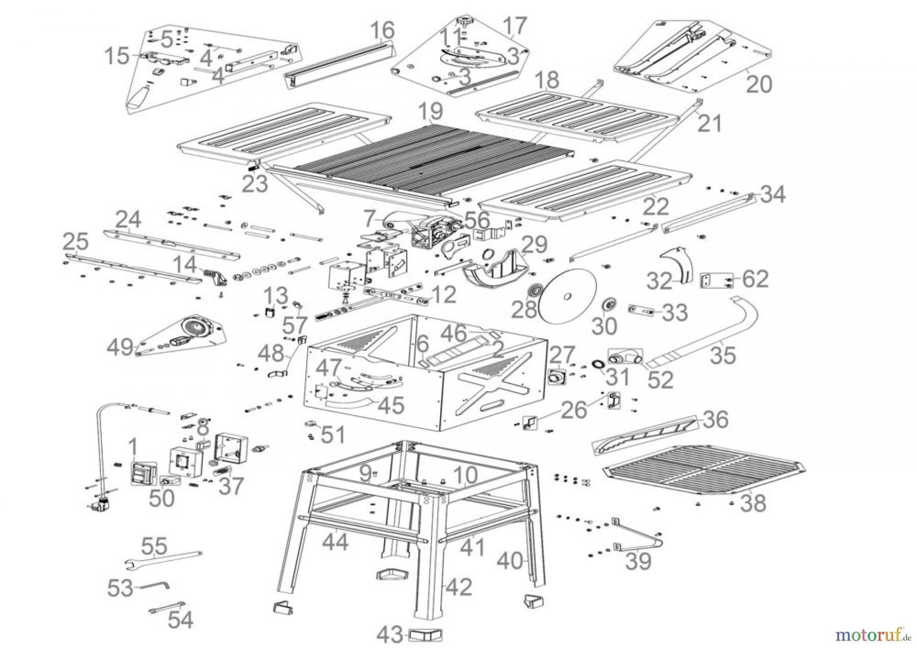 Güde Holzbearbeitung Tischkreissägen TISCHKREISSÄGE GTK 2500 AL Art.Nr.: 55169 FSL55169-01