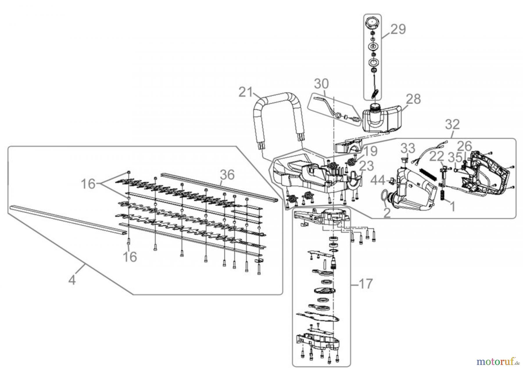  Güde Gartentechnik Heckenscheren Benzin-Heckenscheren HECKENSCHERE GMH 602 - 93998 FSL93998-01