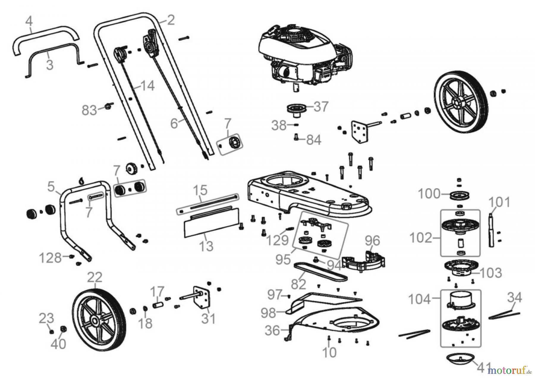 Güde Gartentechnik Rasenmäher Benzin-Rasenmäher Schnittbreite ab 50 cm WIESENMÄHER WM 560 TRI - 95395 FSL95395-01 Seite 1