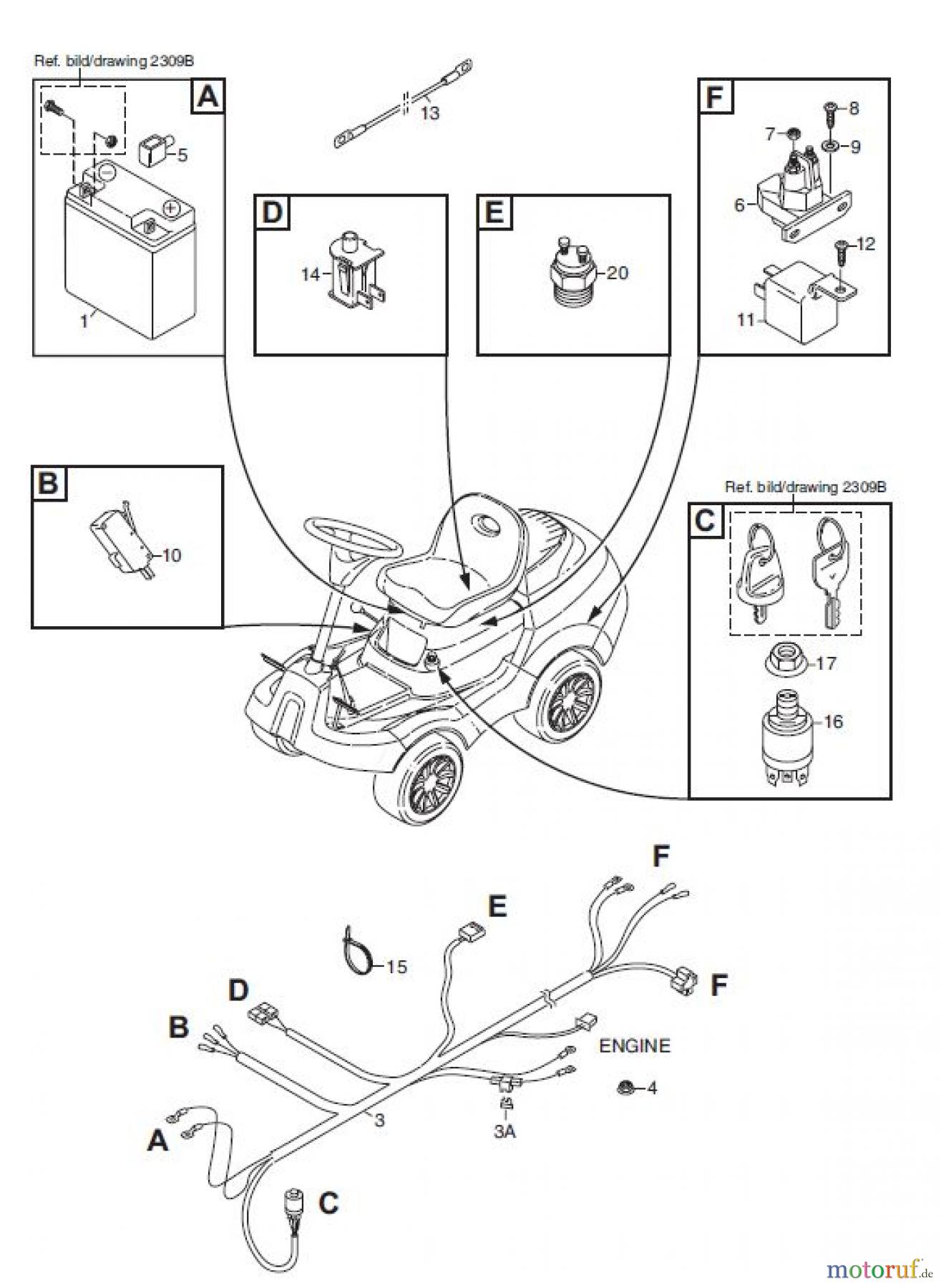 Global Garden Products GGP Frontmäher X1 2010 ELEKTRISCHES SYSTEM