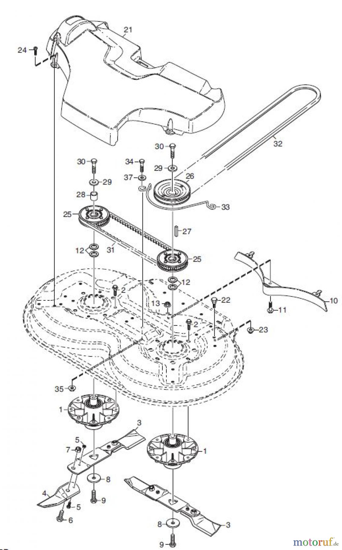 Global Garden Products GGP Frontmäher X1 2011 MÄHWERK TRANSMISSION MESSER