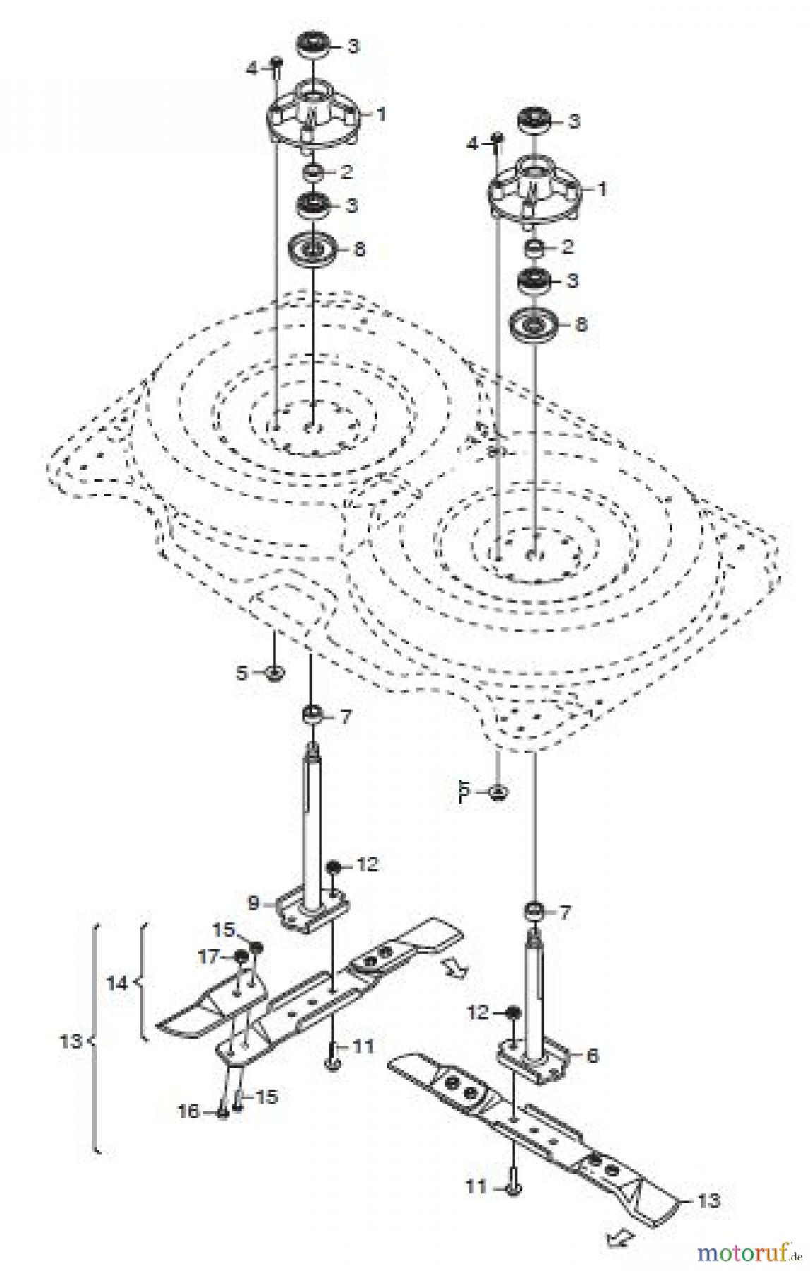 Global Garden Products GGP Frontmäher XM_Series 2006 FRONTMÄHWERK 107 MULCHING MESSERN