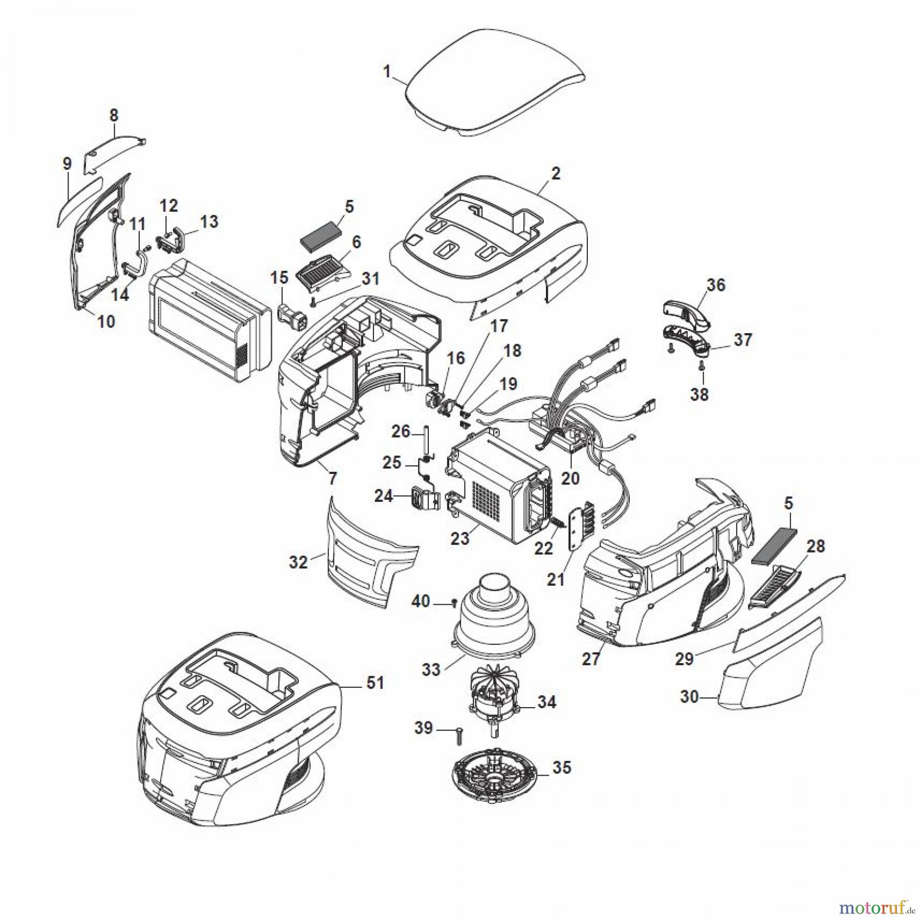 Global Garden Products GGP Rasenmäher Baujahr 2017 Akku 2017 Mit Antrieb CRL-CSL 480 S Li 80 - CRL-CSL 480 SQ Li 80 Battery Motor Ass.y