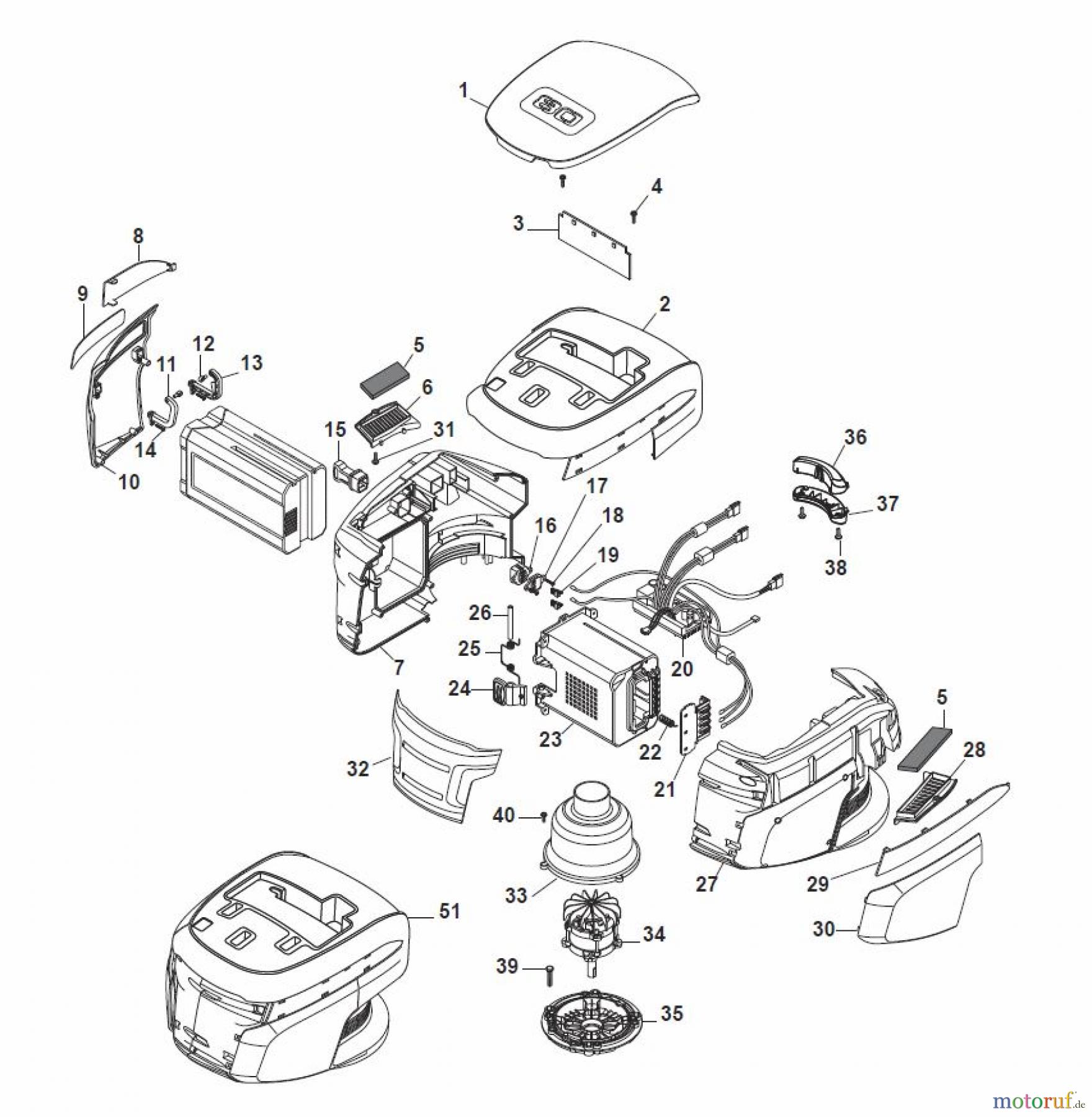  Global Garden Products GGP Rasenmäher Baujahr 2017 Akku 2017 Ohne Antrieb CR-CS 430 W Li 80 Battery Motor Ass.y