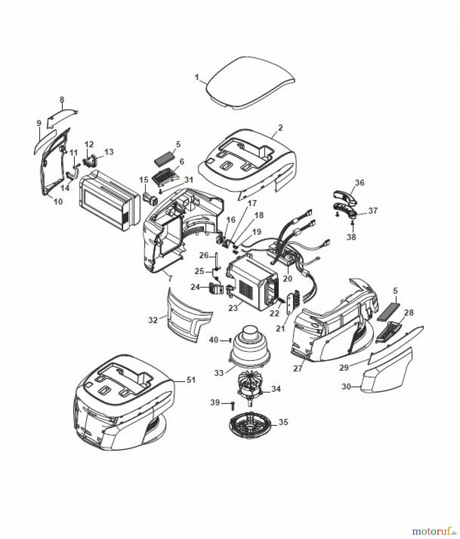  Global Garden Products GGP Rasenmäher Baujahr 2017 Akku 2017 Ohne Antrieb CR-CS 430 W Li 80 Battery Motor Ass.y