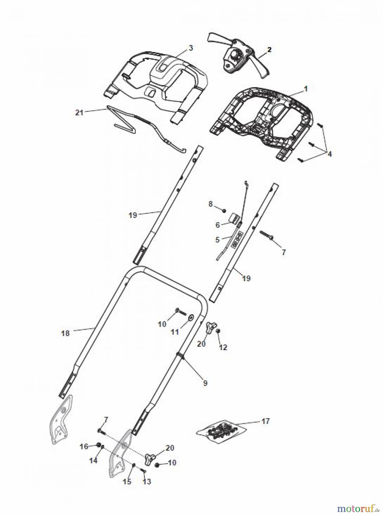 Global Garden Products GGP Rasenmäher Baujahr 2017 Akku 2017 Ohne Antrieb CR-CS 480 Li 80 - CR-CS 480 Q Li 80 Handle