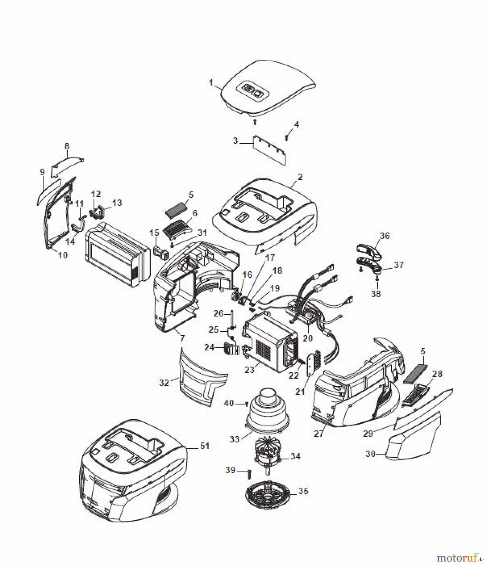  Global Garden Products GGP Rasenmäher Baujahr 2017 Akku 2017 Ohne Antrieb CR-CS 480 Li 80 - CR-CS 480 Q Li 80 Battery Motor Ass.y