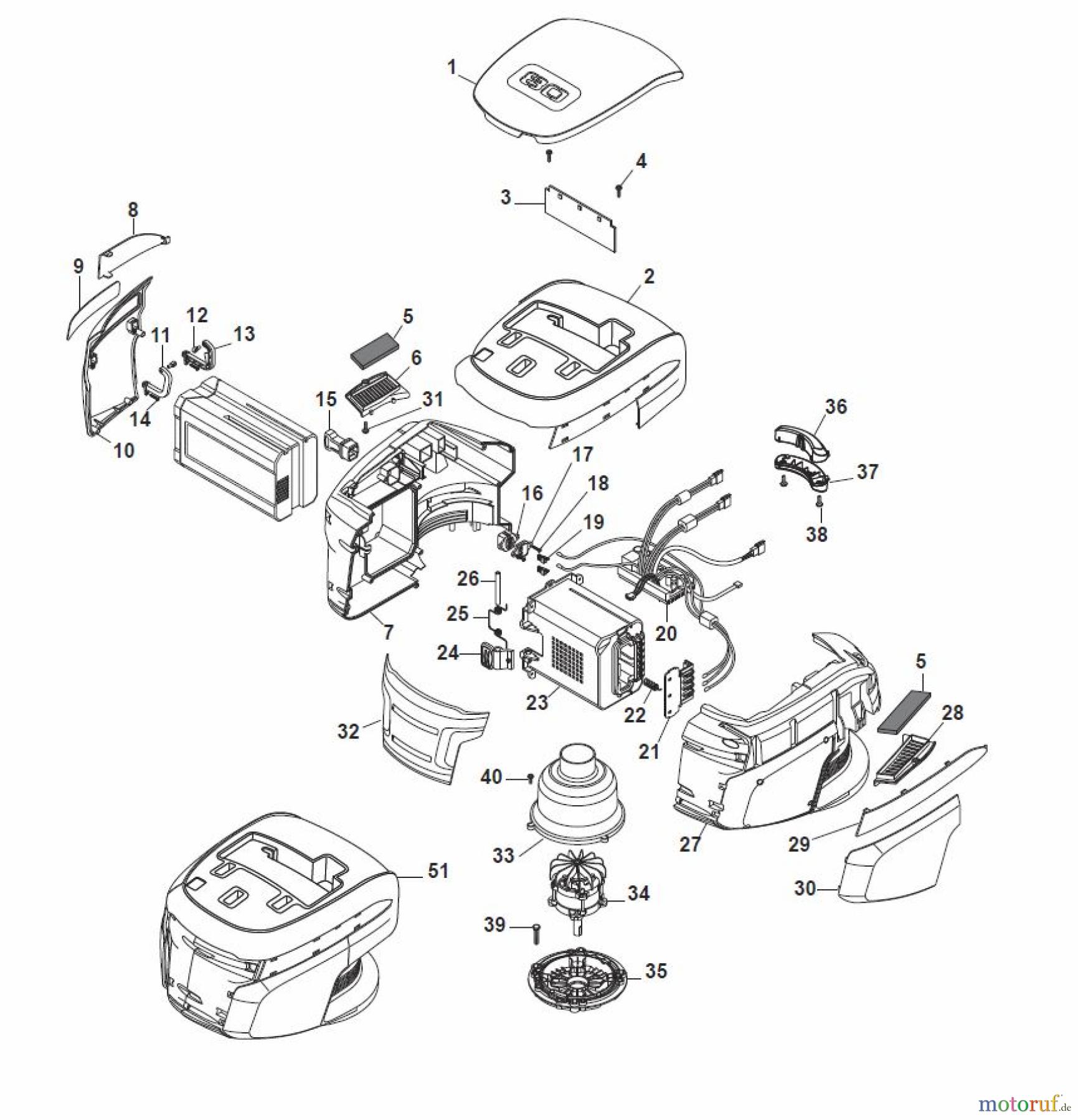  Global Garden Products GGP Rasenmäher Baujahr 2017 Akku 2017 Ohne Antrieb CRL-CSL 480 Li 80 - CRL-CSL 480 Q Li 80 Battery Motor Ass.y