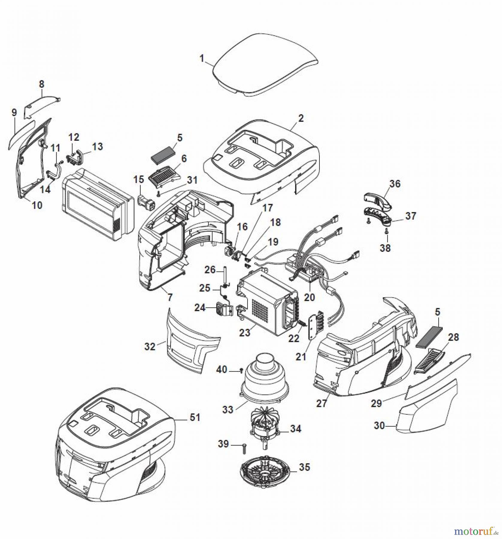  Global Garden Products GGP Rasenmäher Baujahr 2017 Akku 2017 Ohne Antrieb CRL-CSL 480 Li 80 - CRL-CSL 480 Q Li 80 Battery Motor Ass.y