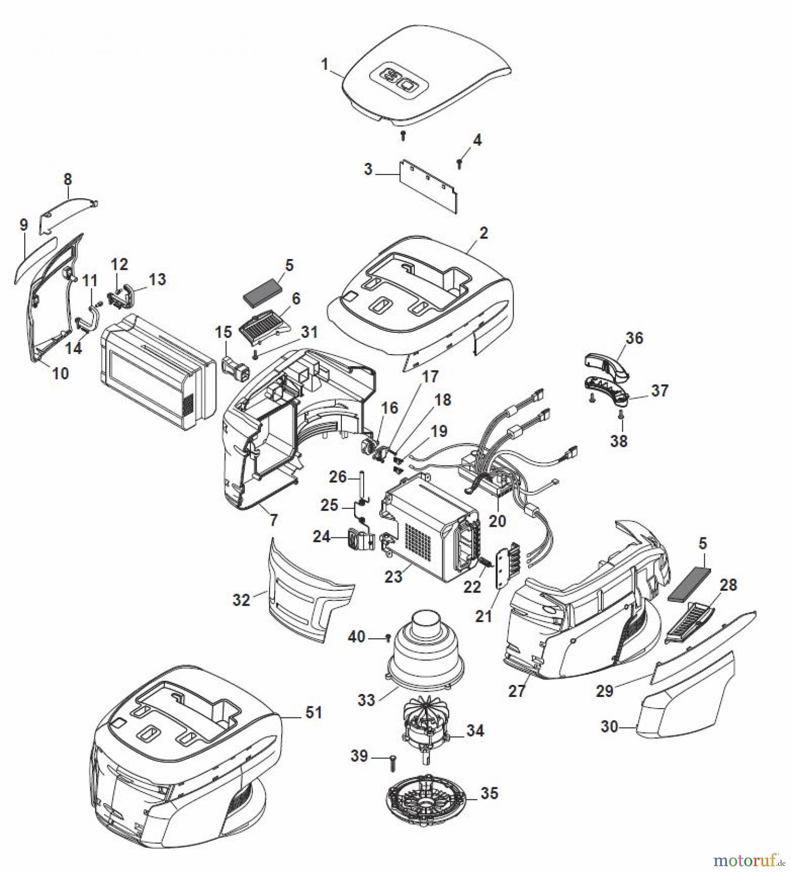  Global Garden Products GGP Rasenmäher Baujahr 2017 Akku 2017 Ohne Antrieb CRL-CSL 480 W Li 80 - CRL-CSL 480 WQ Li 80 Battery Motor Ass.y