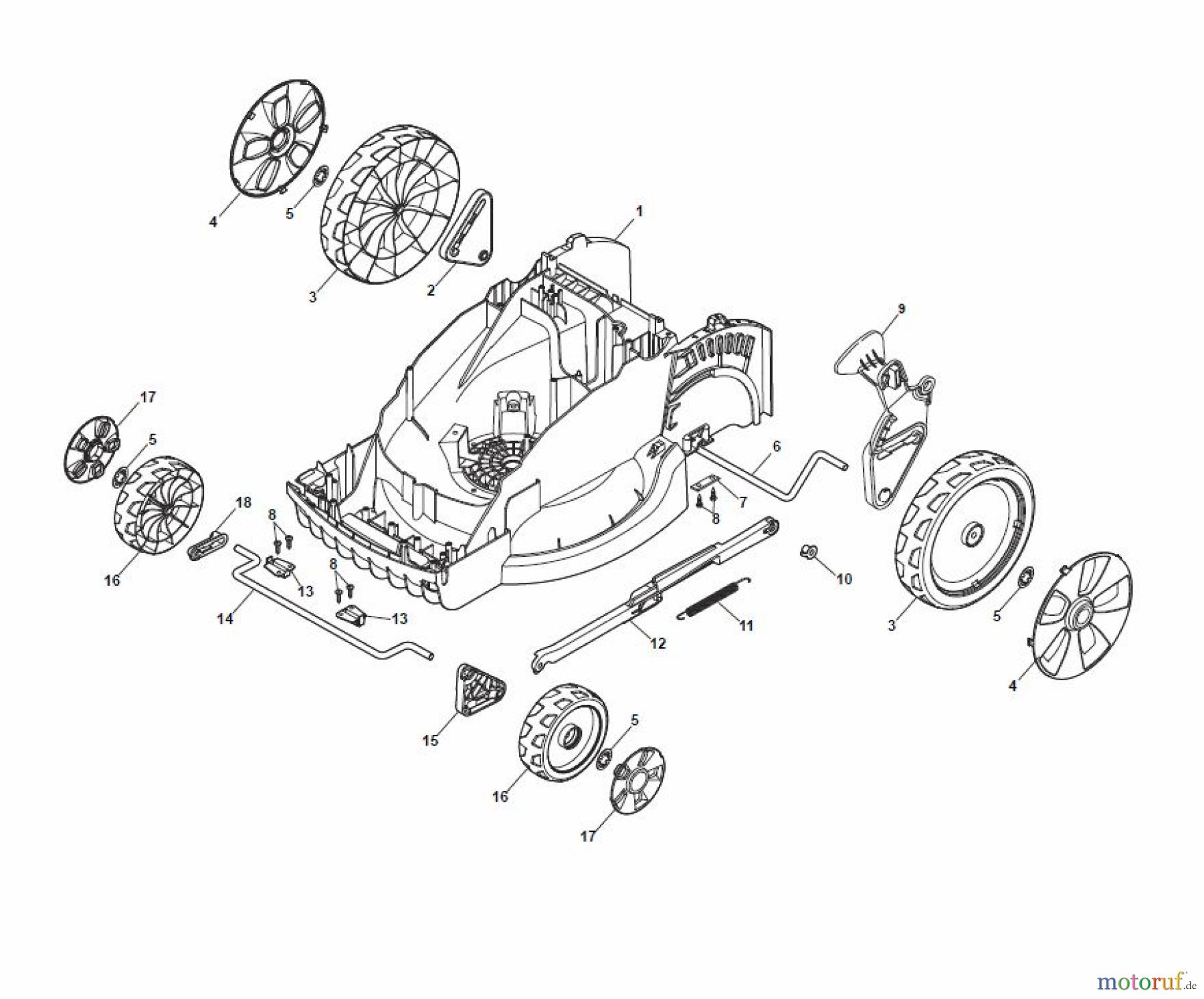  Global Garden Products GGP Rasenmäher Baujahr 2017 Akku 2017 Ohne Antrieb EL 340 Li 48 Deck And Height Adjusting