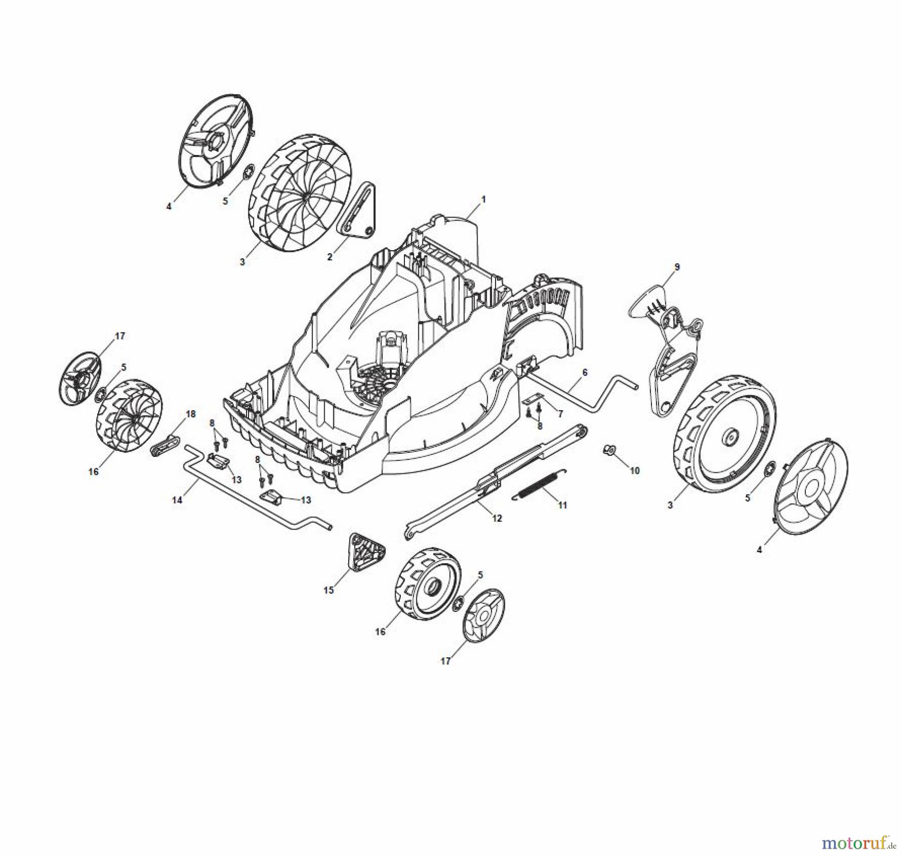  Global Garden Products GGP Rasenmäher Baujahr 2017 Akku 2017 Ohne Antrieb EL 340 Li 48 Deck And Height Adjusting