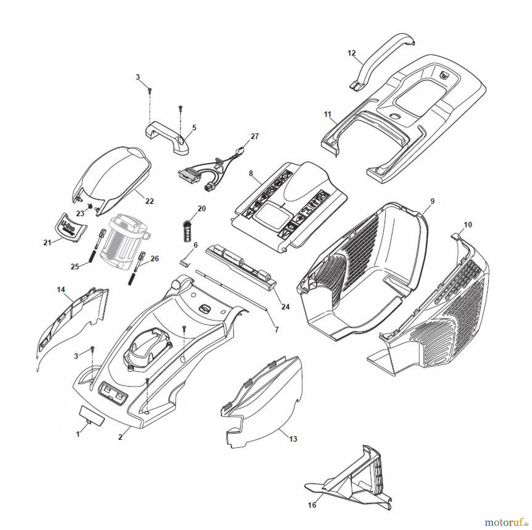  Global Garden Products GGP Rasenmäher Baujahr 2017 Akku 2017 Ohne Antrieb EL 340 Li 48 Deck