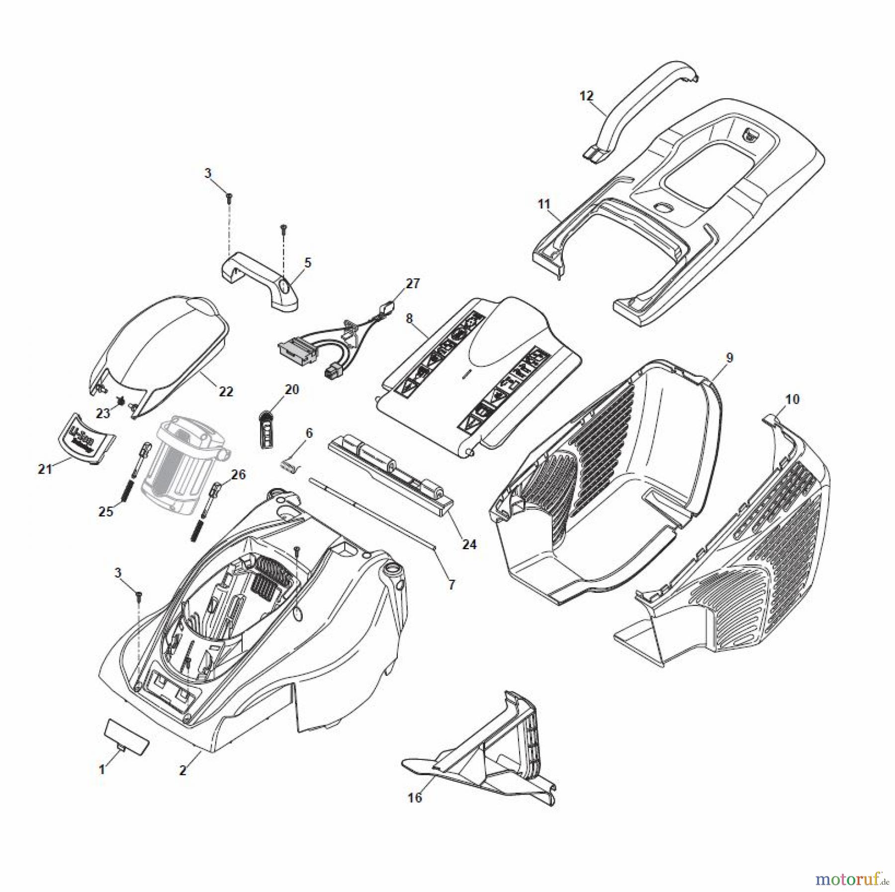  Global Garden Products GGP Rasenmäher Baujahr 2017 Akku 2017 Ohne Antrieb EL 340 Li 48 Deck