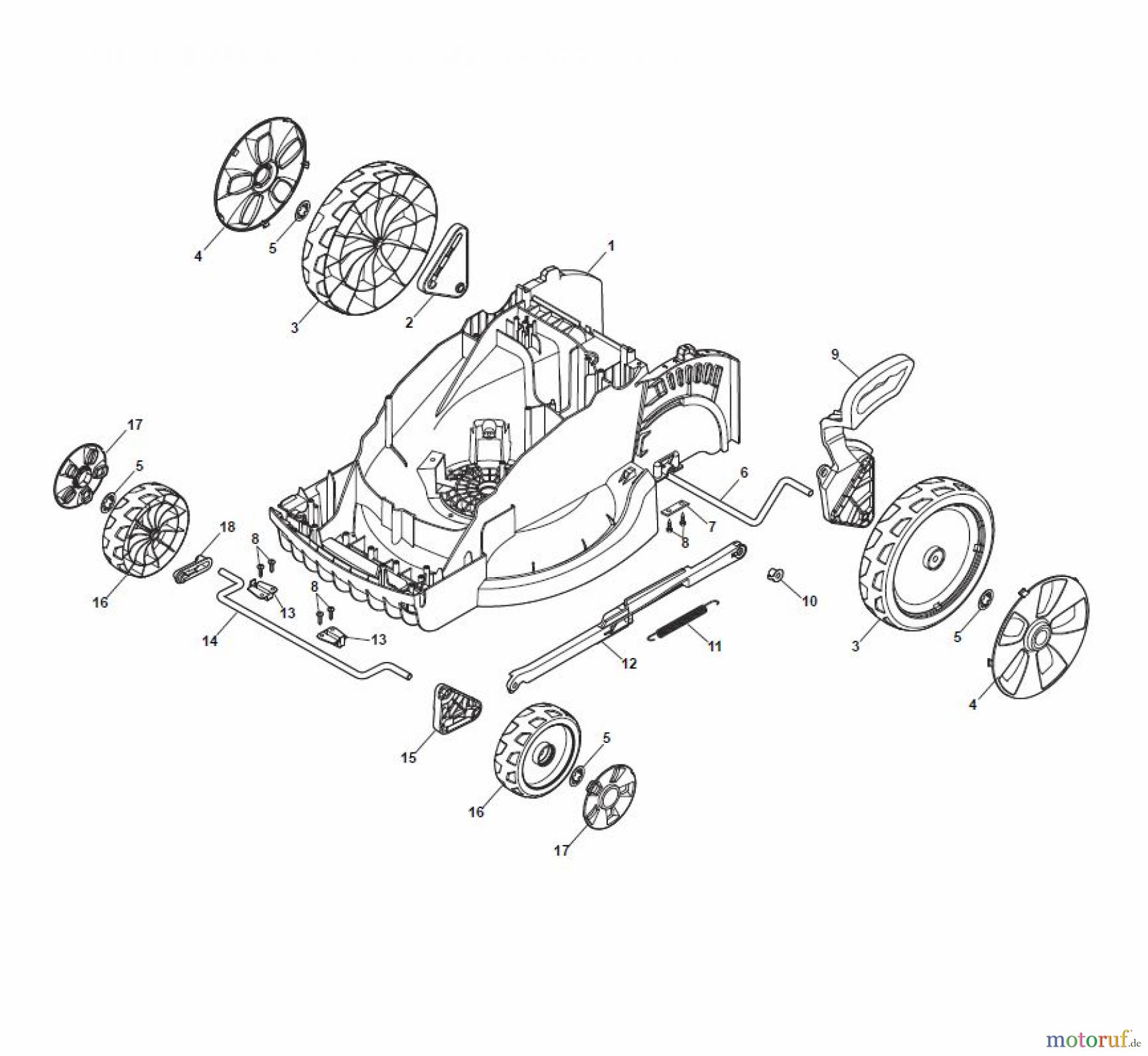  Global Garden Products GGP Rasenmäher Baujahr 2017 Akku 2017 Ohne Antrieb EL 380 Li 48 Deck And Height Adjusting