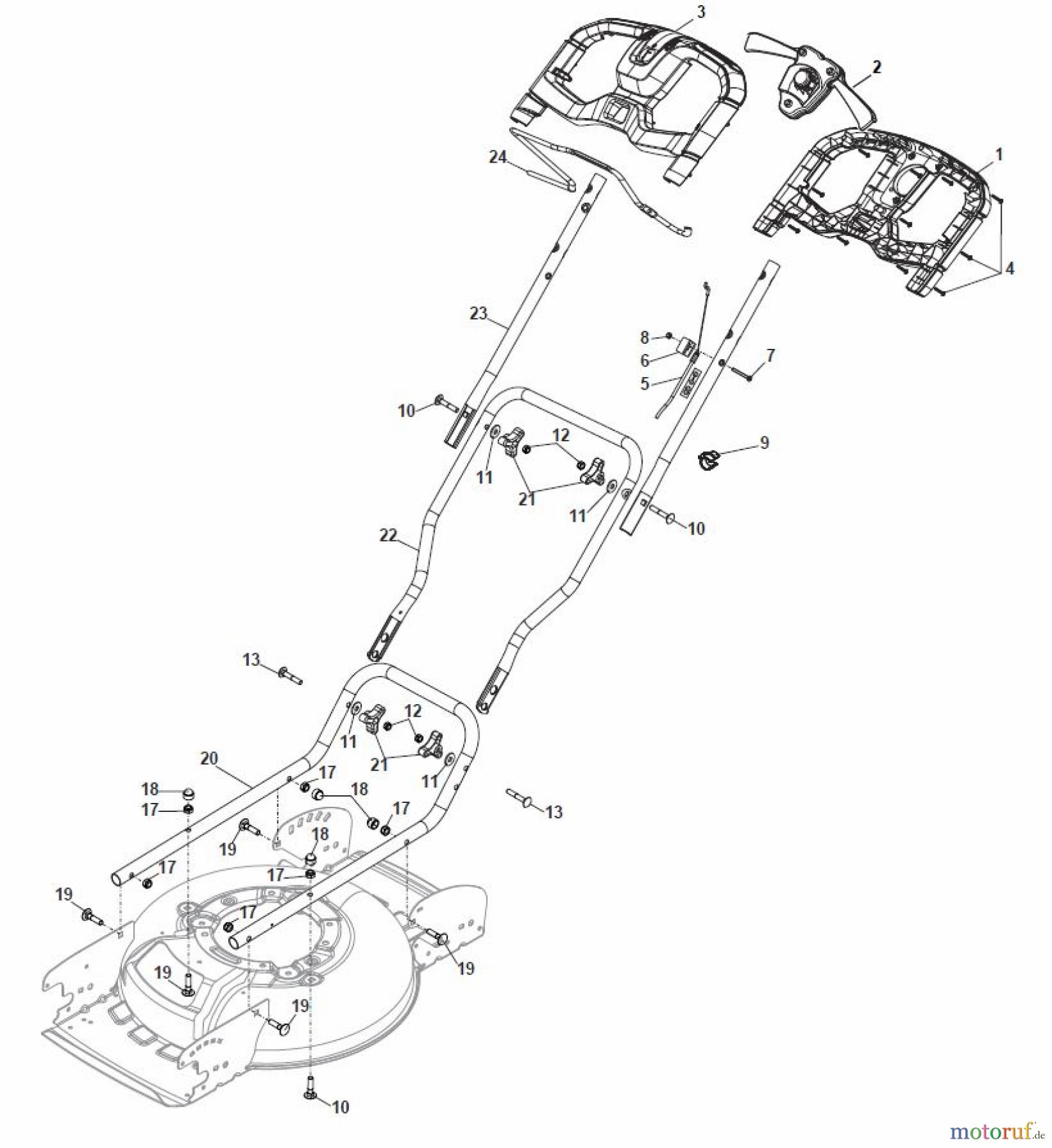  Global Garden Products GGP Rasenmäher Baujahr 2017 Akku 2017 Ohne Antrieb MCS 470 Li 80 Handle