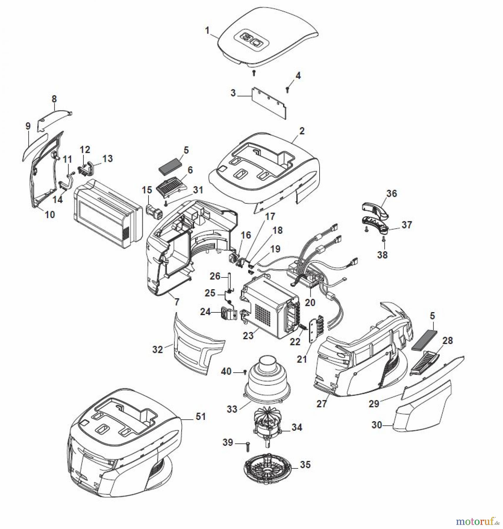  Global Garden Products GGP Rasenmäher Baujahr 2017 Akku 2017 Ohne Antrieb MCS 470 Li 80 Battery Motor Ass.y