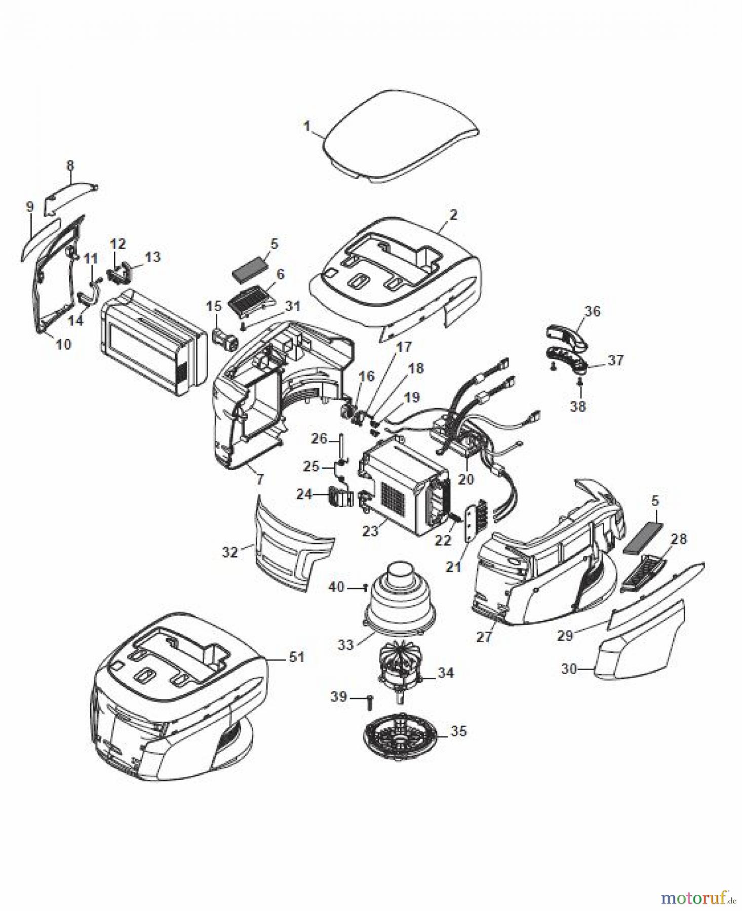  Global Garden Products GGP Rasenmäher Baujahr 2017 Akku 2017 Ohne Antrieb MCS 470 Li 80 Battery Motor Ass.y