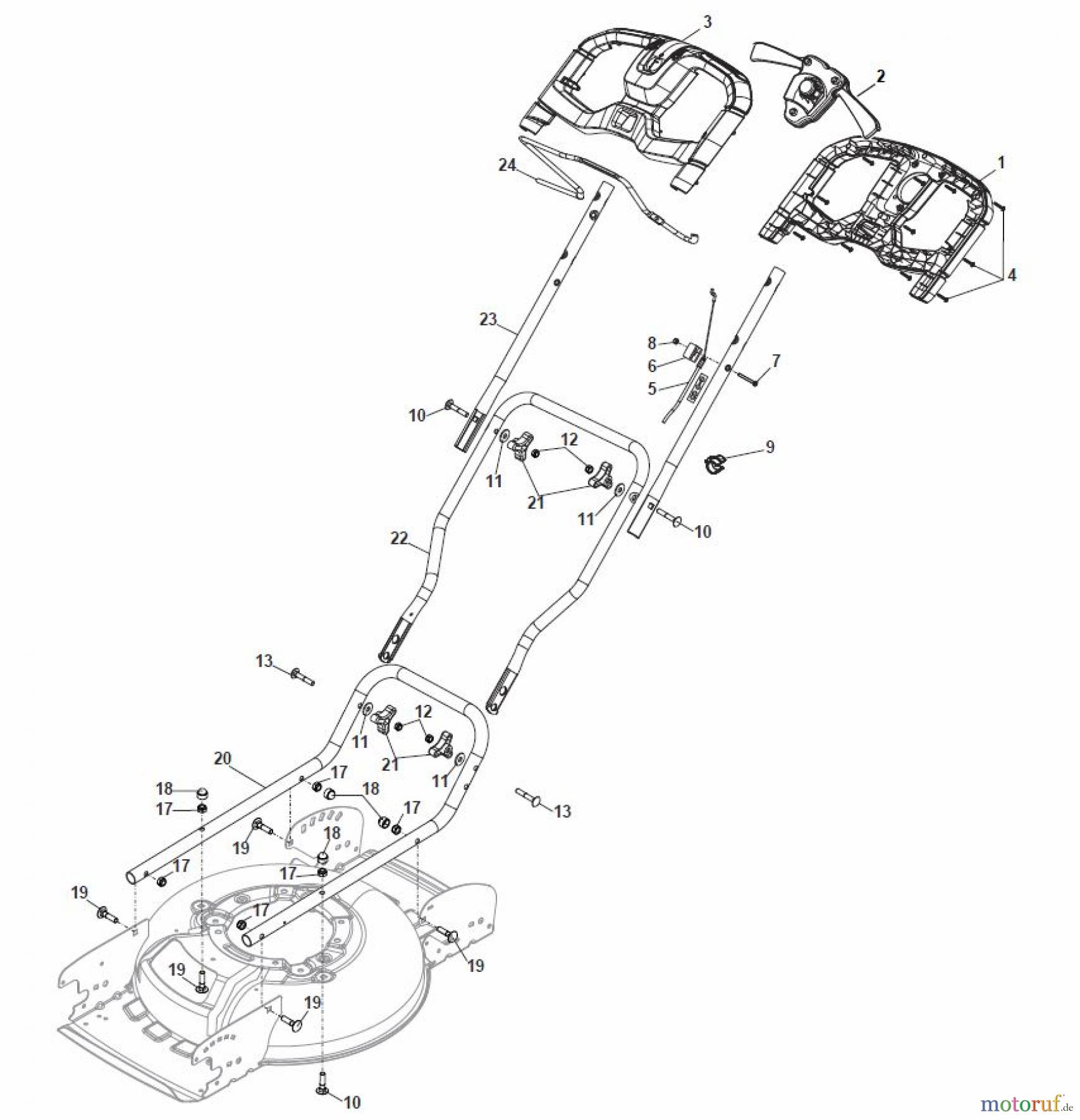  Global Garden Products GGP Rasenmäher Baujahr 2017 Akku 2017 Ohne Antrieb MCS 470 Q Li 80 Handle
