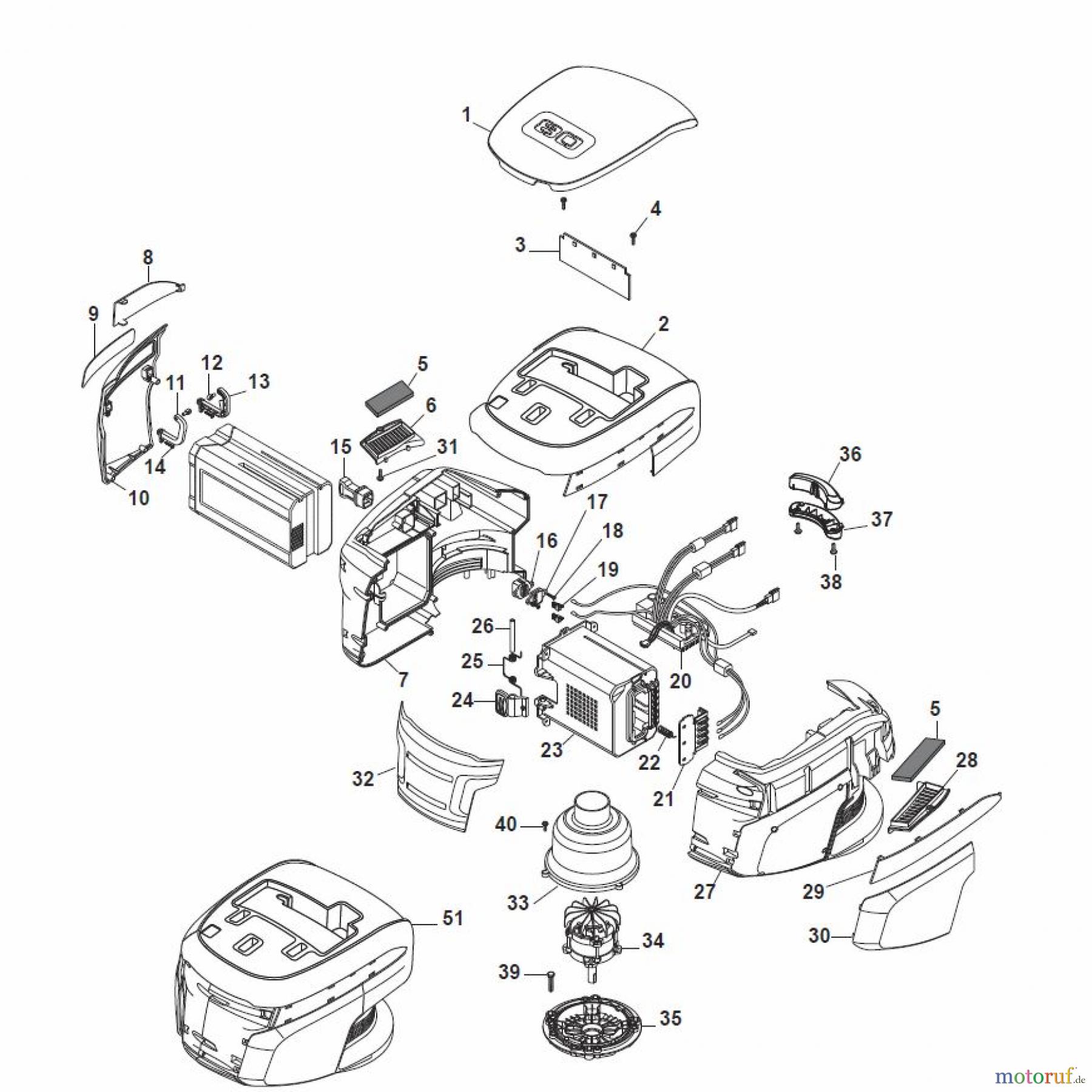  Global Garden Products GGP Rasenmäher Baujahr 2017 Akku 2017 Ohne Antrieb MCS 470 Q Li 80 Battery Motor Ass.y