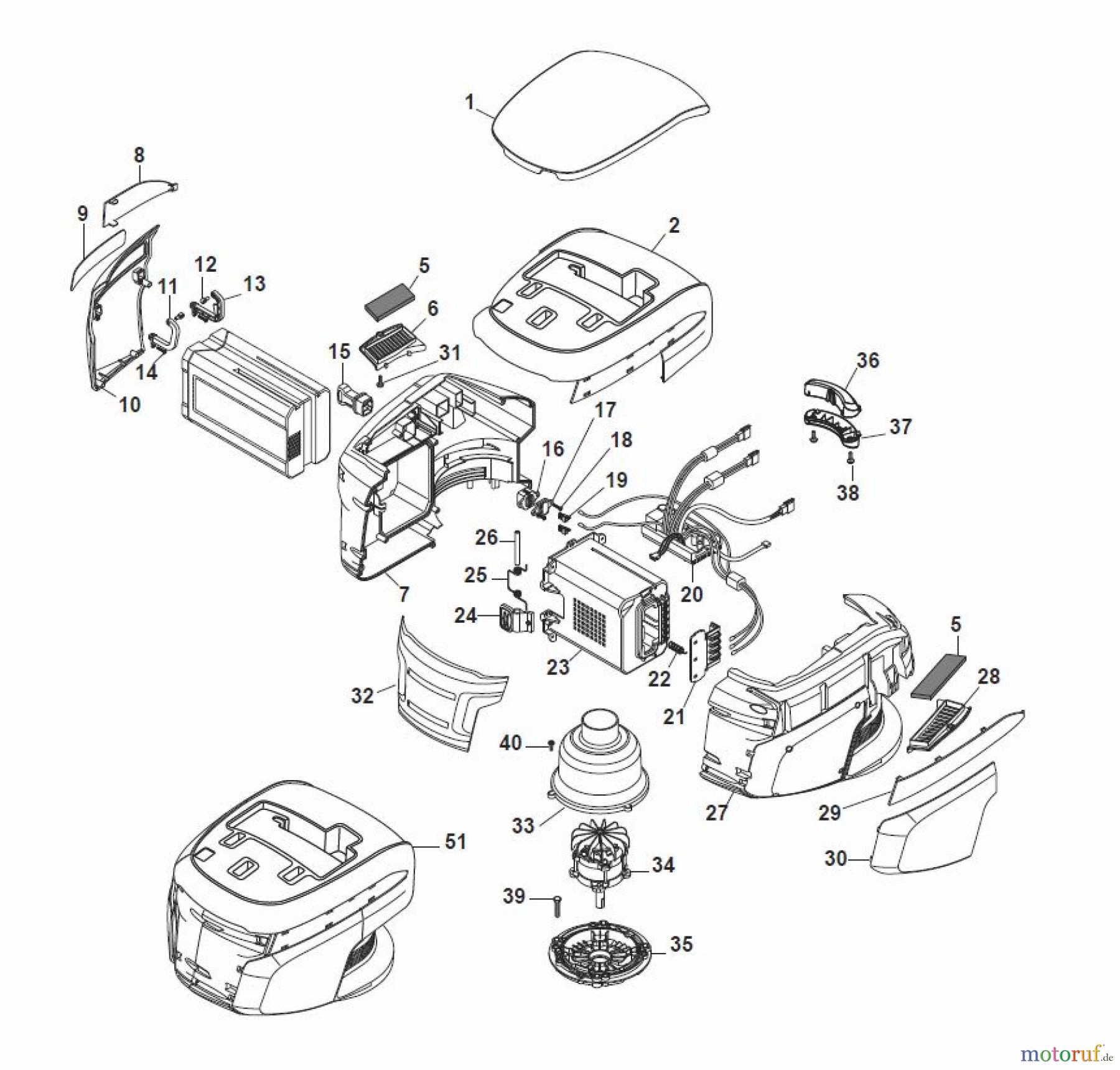  Global Garden Products GGP Rasenmäher Baujahr 2017 Akku 2017 Ohne Antrieb MCS 470 Q Li 80 Battery Motor Ass.y