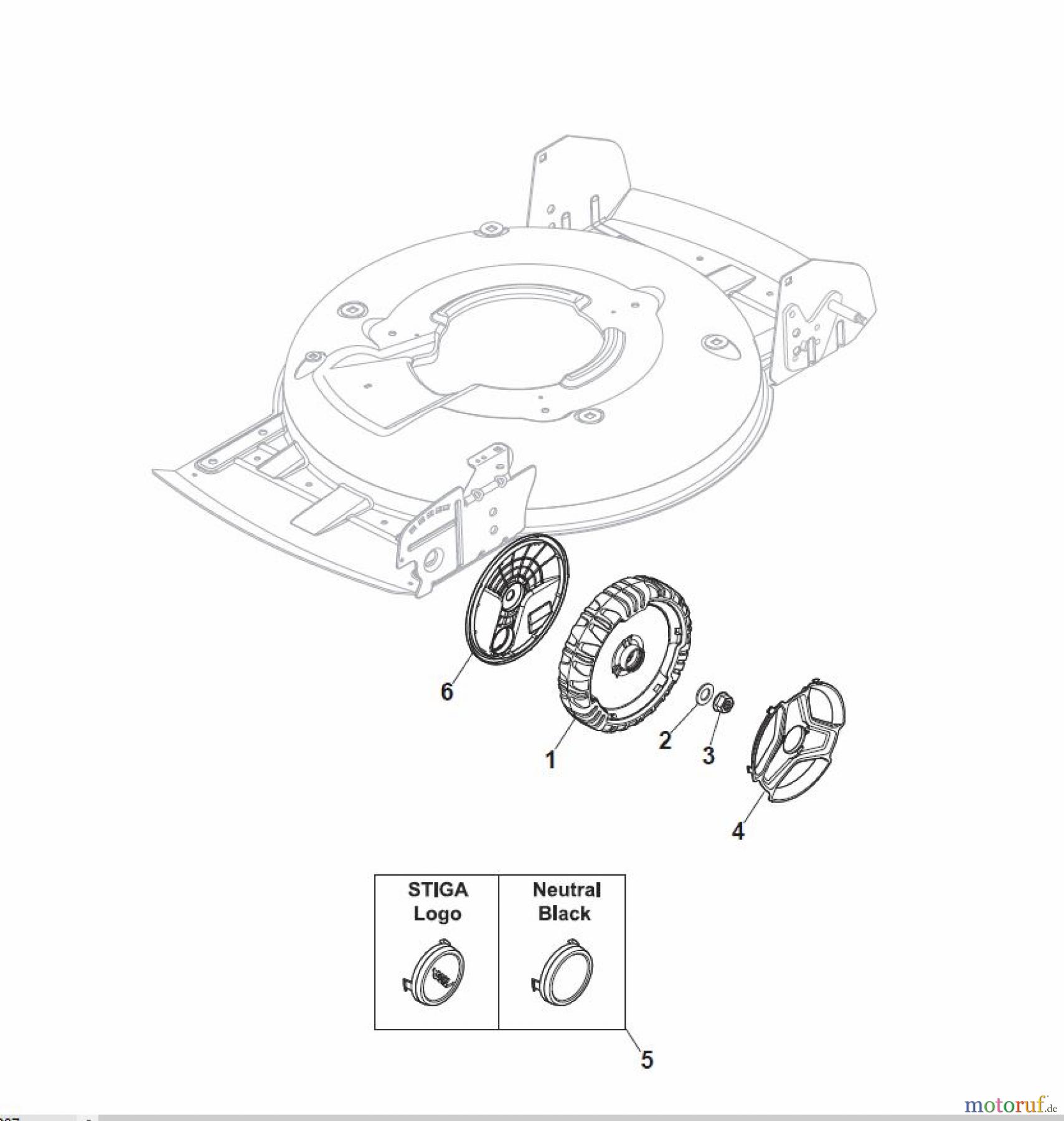  Global Garden Products GGP Rasenmäher Baujahr 2017 Akku 2017 Ohne Antrieb MCS 500 Li 80 Wheel and Hub Cap