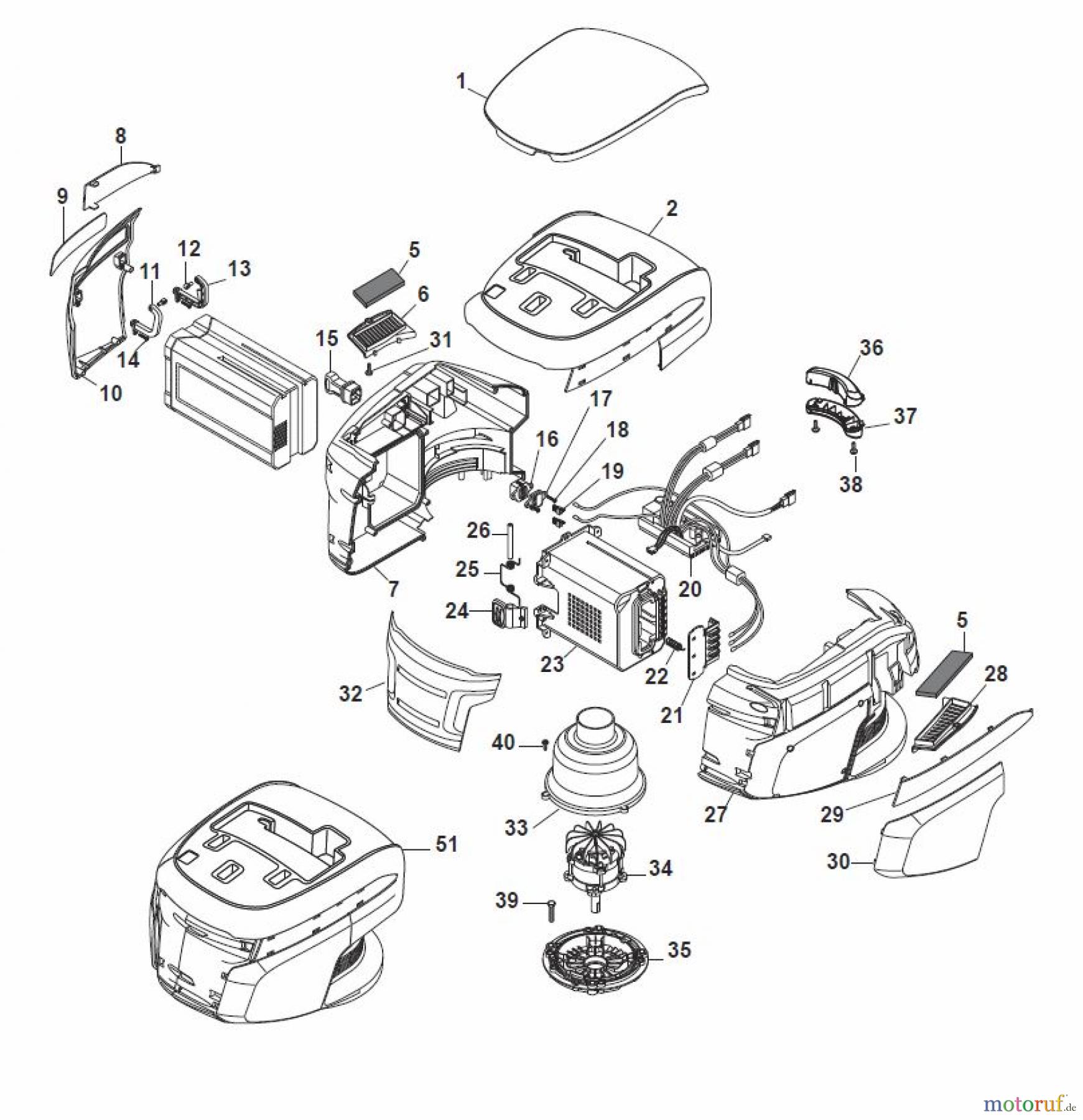  Global Garden Products GGP Rasenmäher Baujahr 2017 Akku 2017 Ohne Antrieb MP1 500 Q Li 80 Battery Motor Ass.y