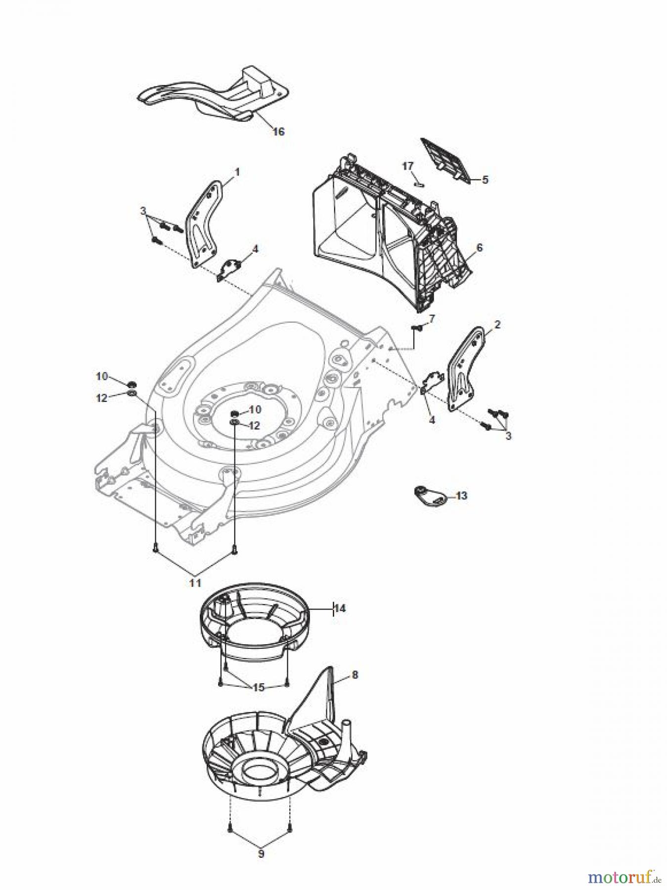  Global Garden Products GGP Rasenmäher Baujahr 2017 Akku 2017 Ohne Antrieb MP1 500 Q Li 80 Protection, Belt